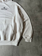 Balenciaga Football Embroidered Logo Hoodie Beige Men - S