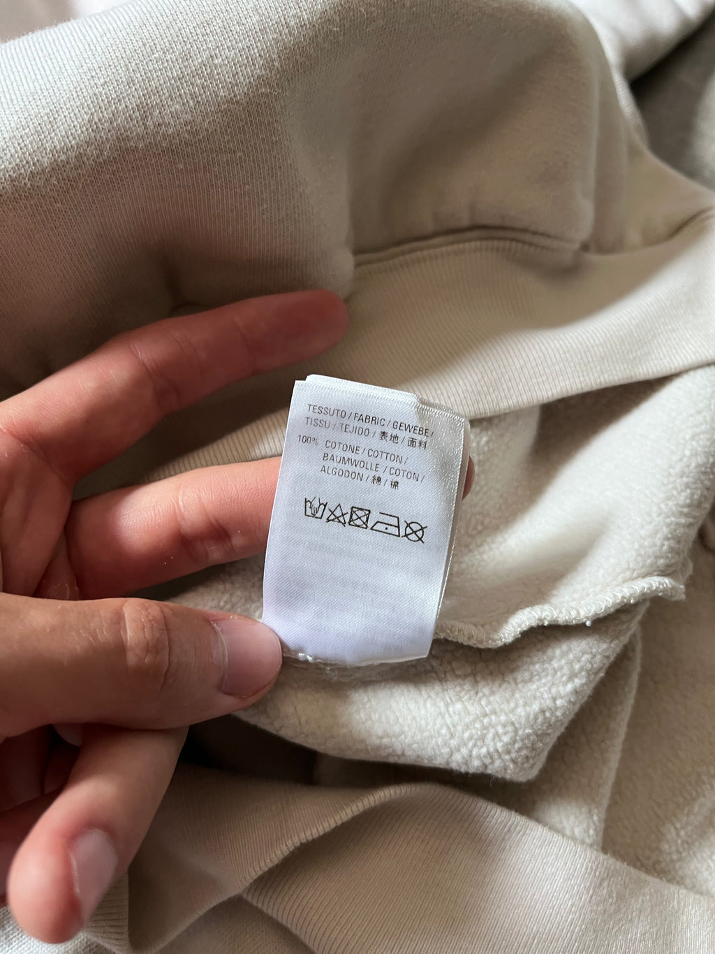 Balenciaga Football Embroidered Logo Hoodie Beige Men - S