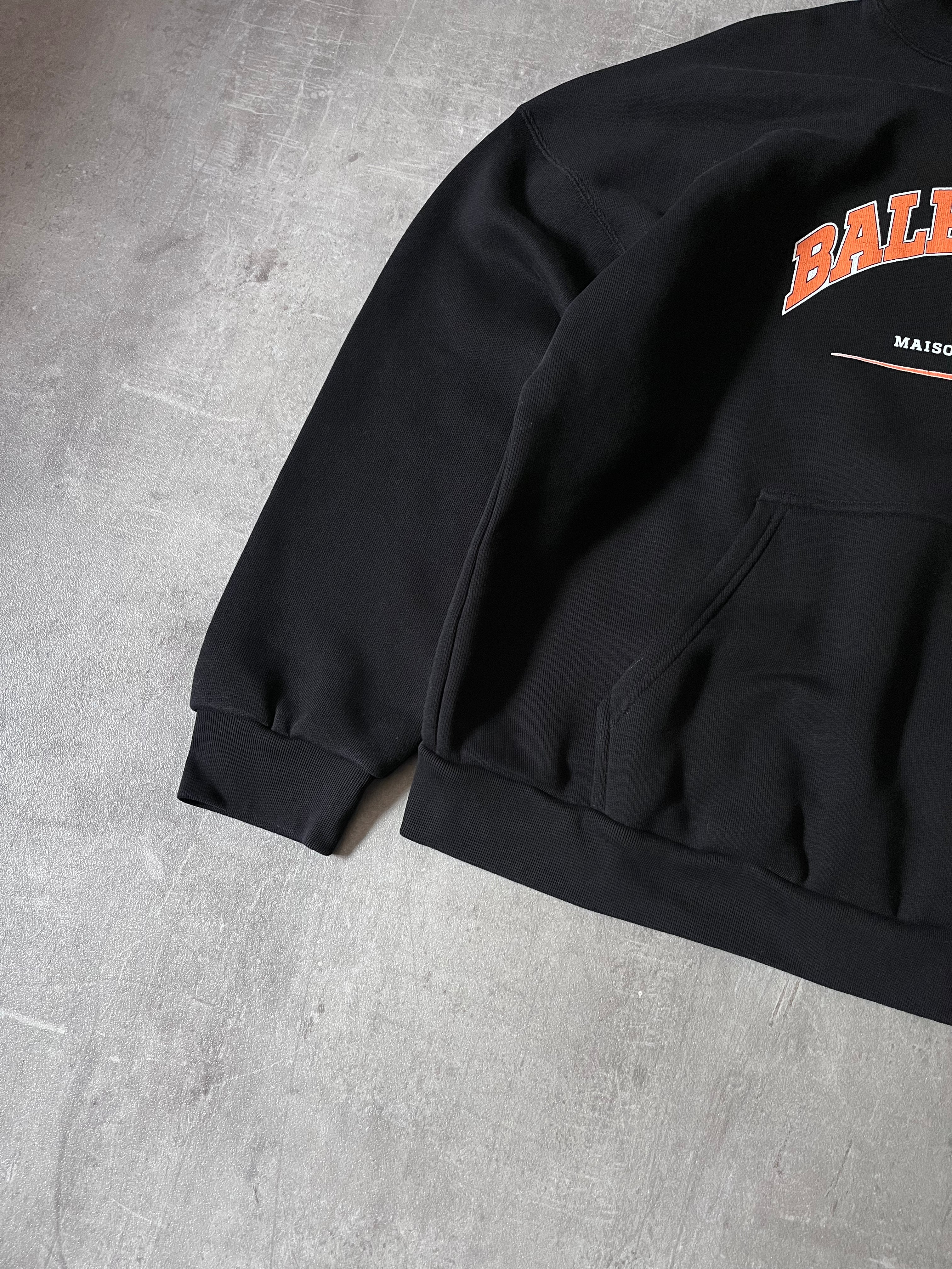 Balenciaga Maison Logo Hoodie Black Men - M