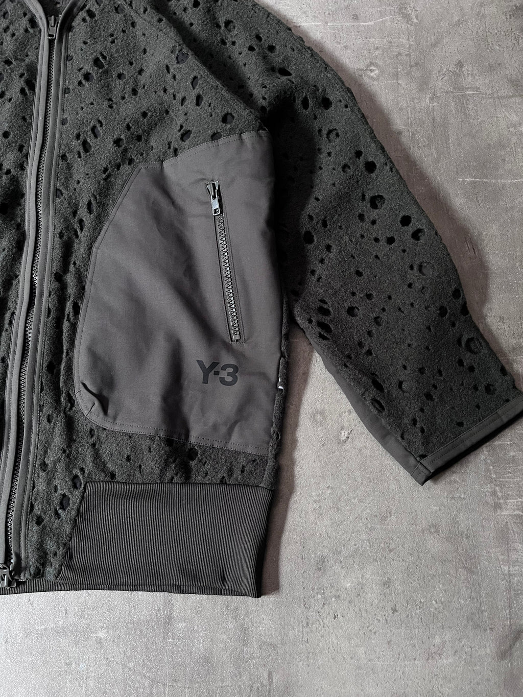 Y-3 Yohji Yamamoto x Adidas Sample Wool Camo Zip Sweatshirt Green Men - M