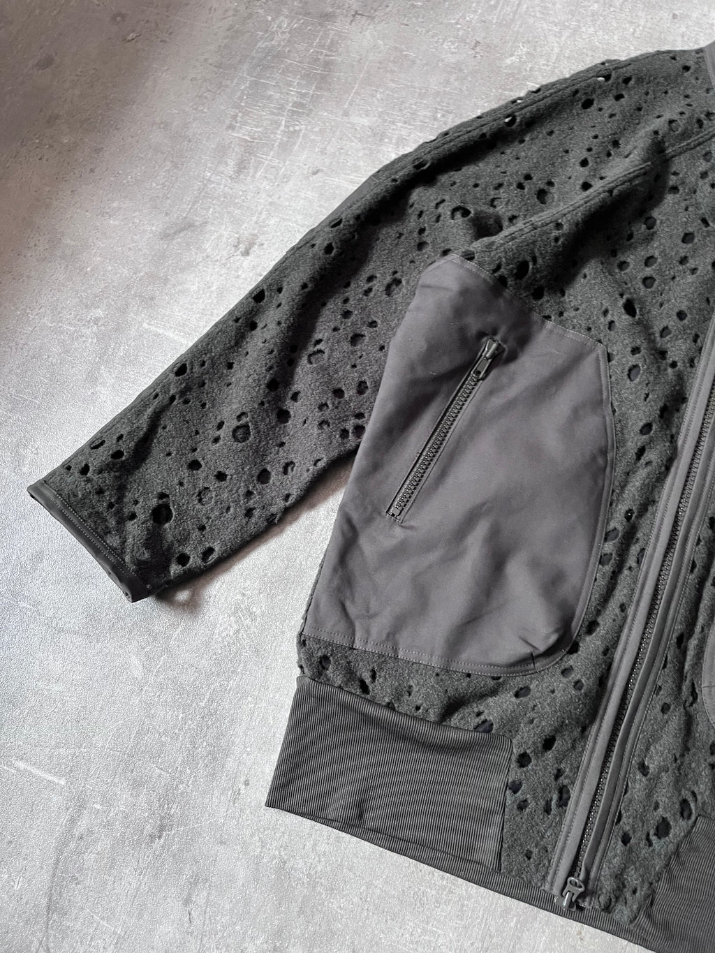 Y-3 Yohji Yamamoto x Adidas Sample Wool Camo Zip Sweatshirt Green Men - M