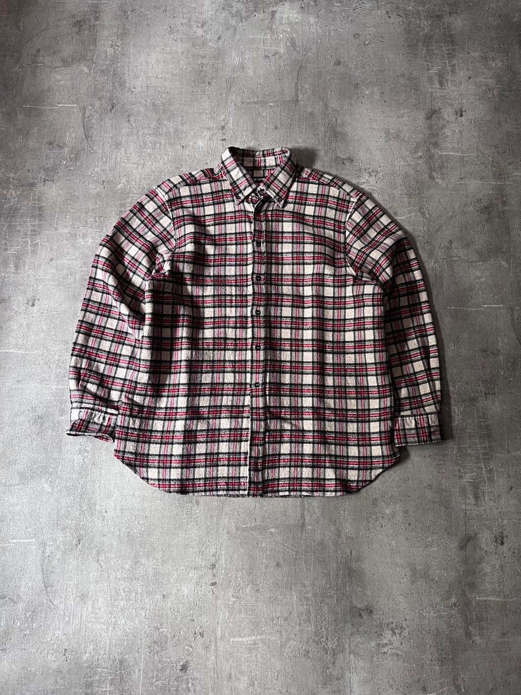 Raf Simons Sample Checkered Flannel Wool Shirt Jacket Red White Men - M