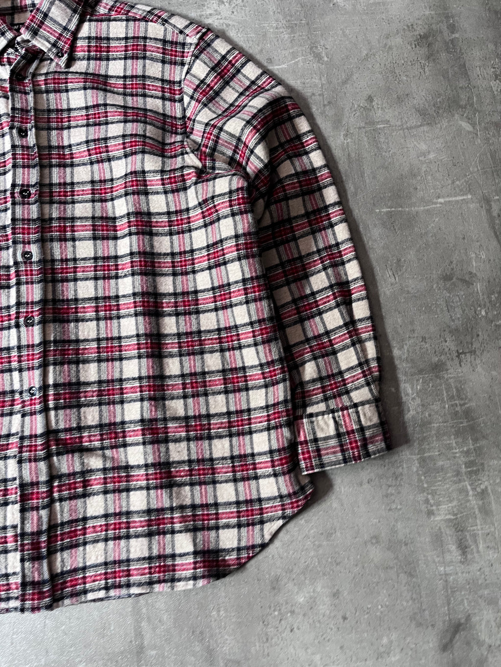 Raf Simons Sample Checkered Flannel Wool Shirt Jacket Red White Men - M