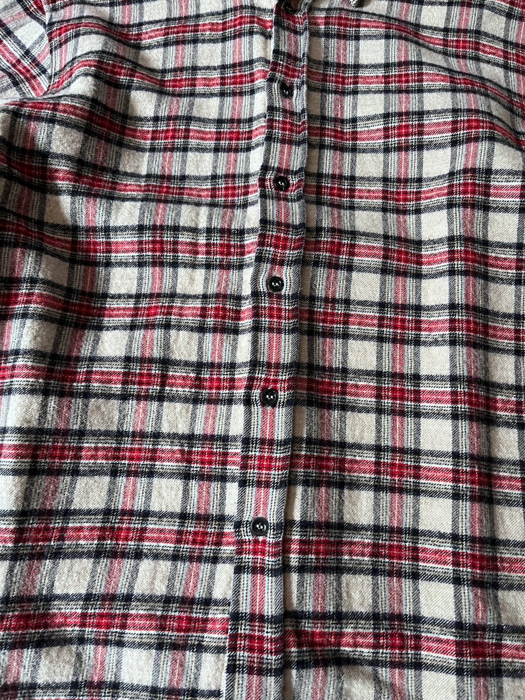 Raf Simons Sample Checkered Flannel Wool Shirt Jacket Red White Men - M