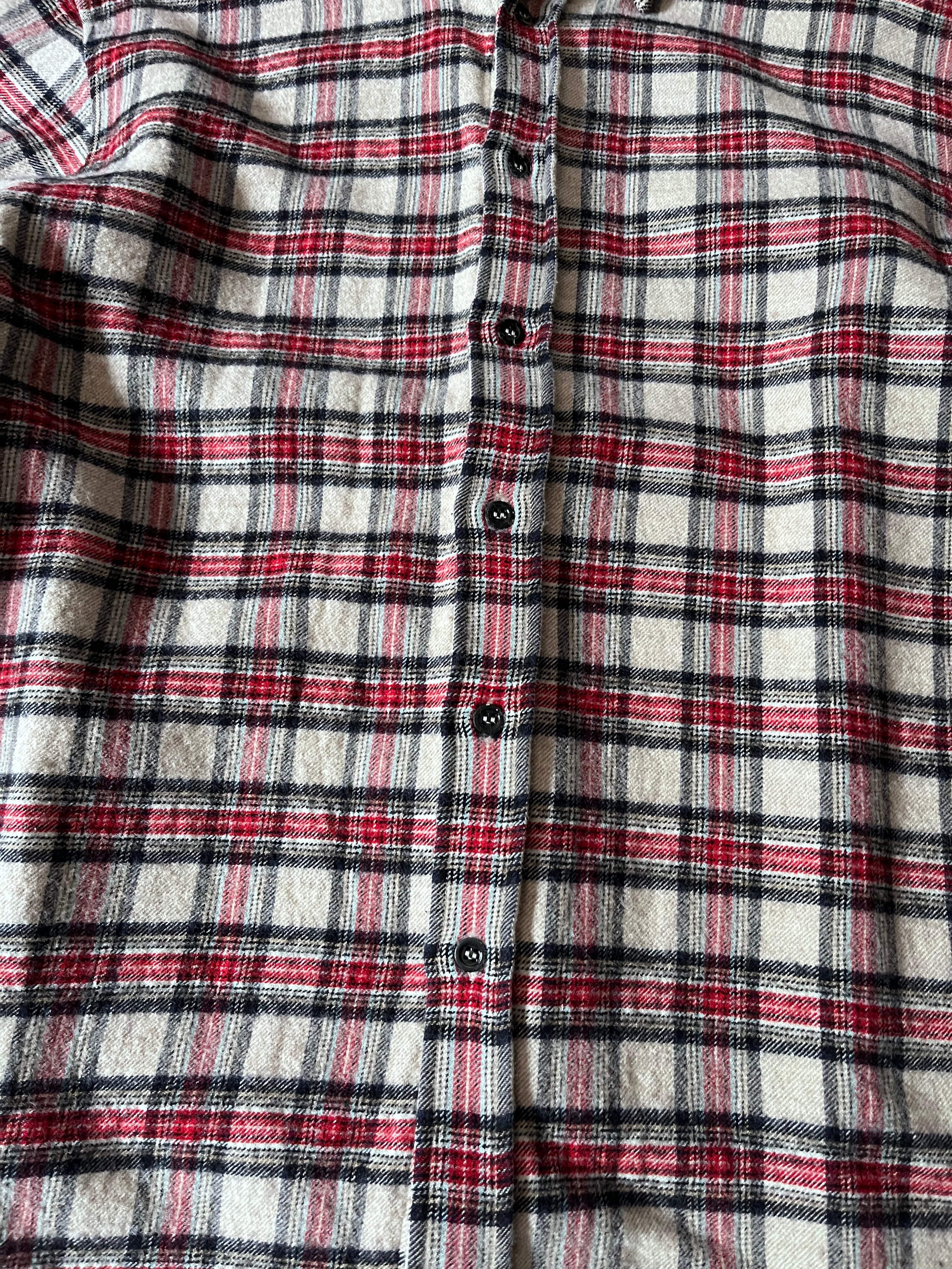 Raf Simons Sample Checkered Flannel Wool Shirt Jacket Red White Men - M