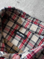 Raf Simons Sample Checkered Flannel Wool Shirt Jacket Red White Men - M