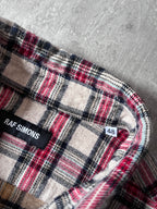 Raf Simons Sample Checkered Flannel Wool Shirt Jacket Red White Men - M