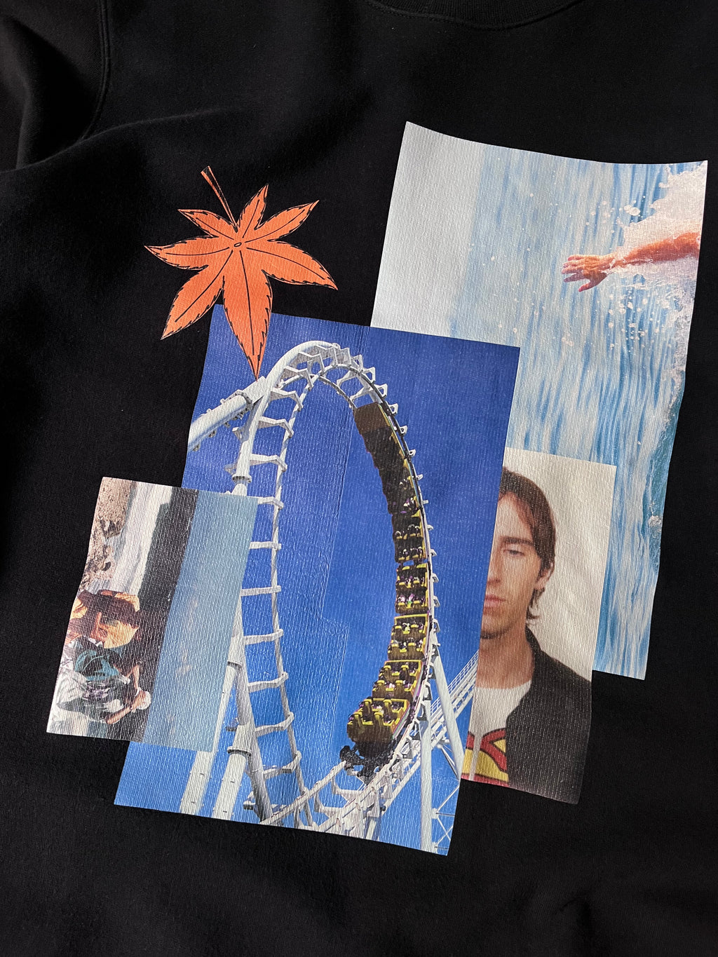 S/S 2015 Raf Simons Rollercoaster Collage Print Sweatshirt Black Men - M