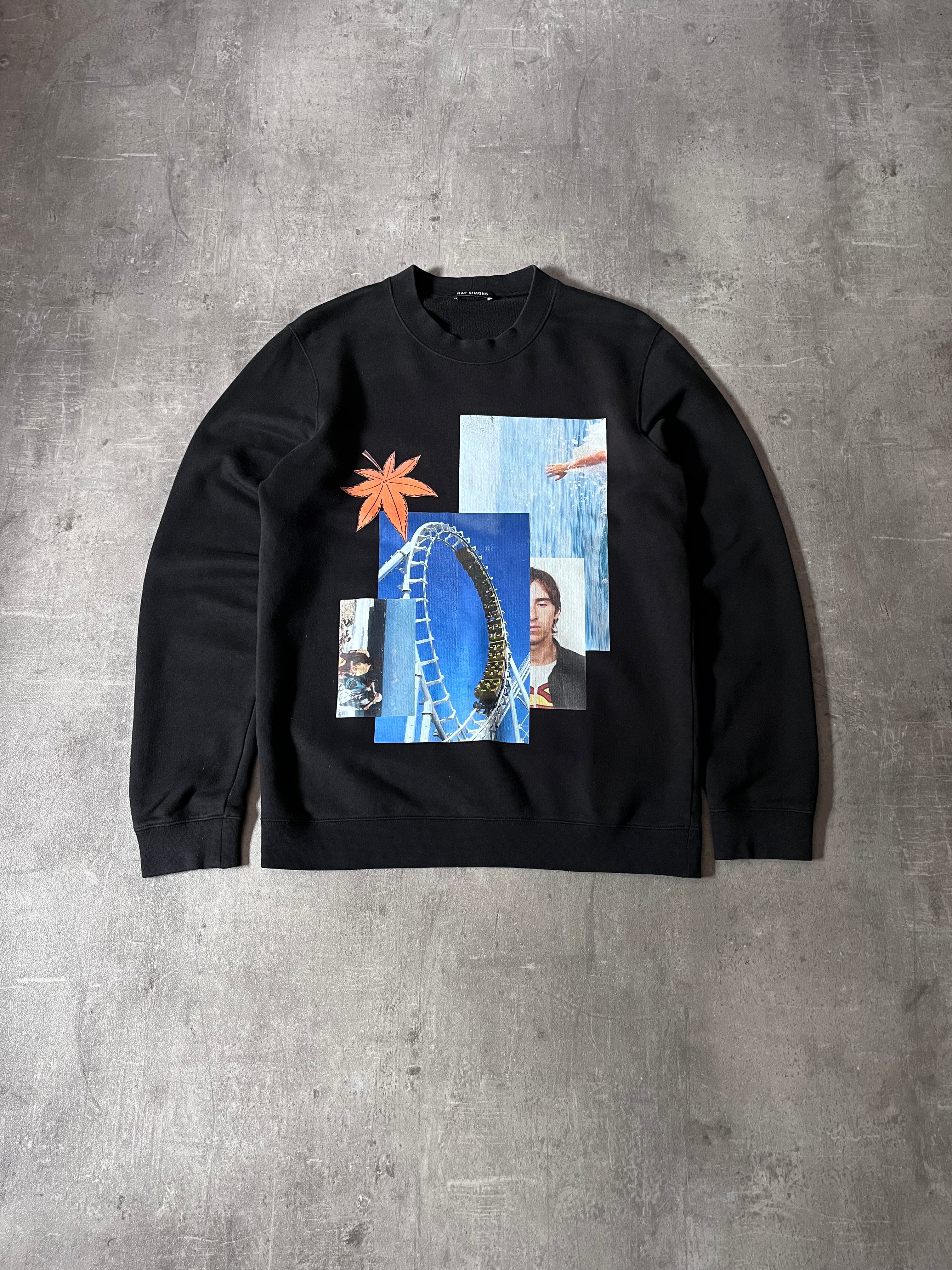 S/S 2015 Raf Simons Rollercoaster Collage Print Sweatshirt Black Men - S