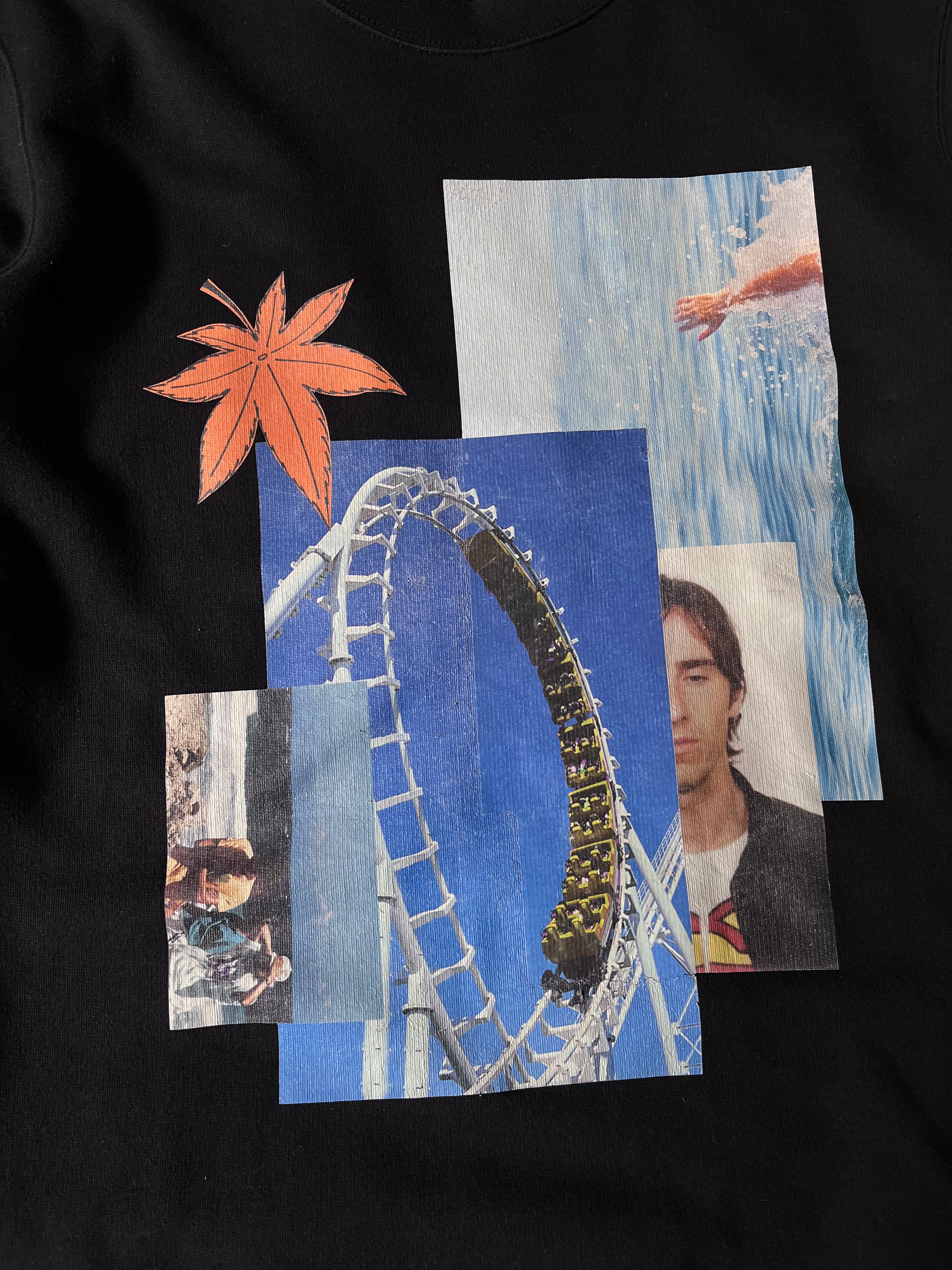 S/S 2015 Raf Simons Rollercoaster Collage Print Sweatshirt Black Men - L