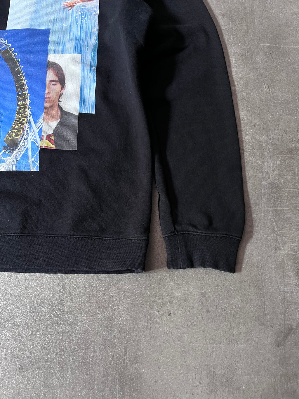 S/S 2015 Raf Simons Rollercoaster Collage Print Sweatshirt Black Men - L
