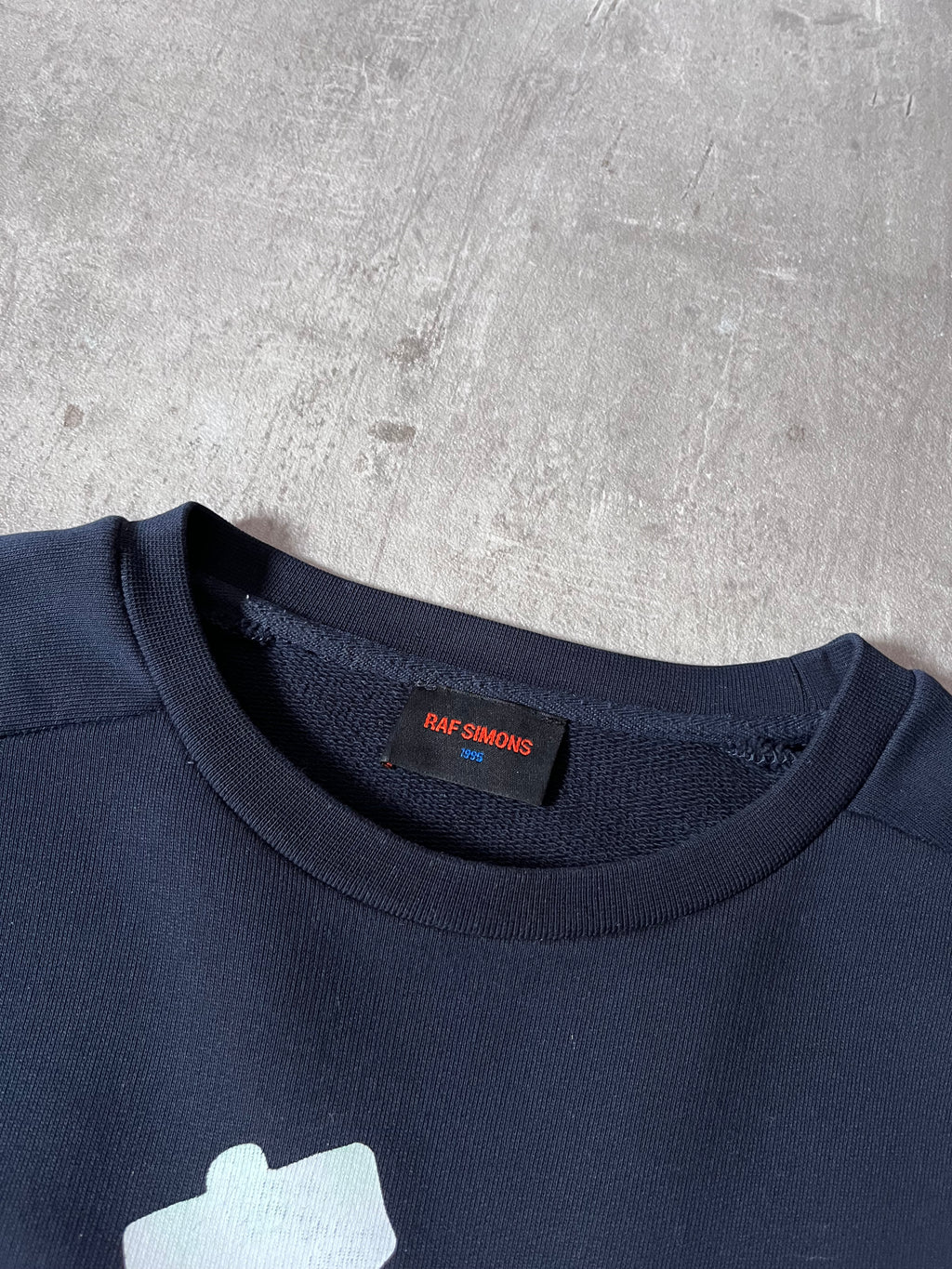 Raf Simons "One 9 Nine 5" Print Sweatshirt Navy Men - M