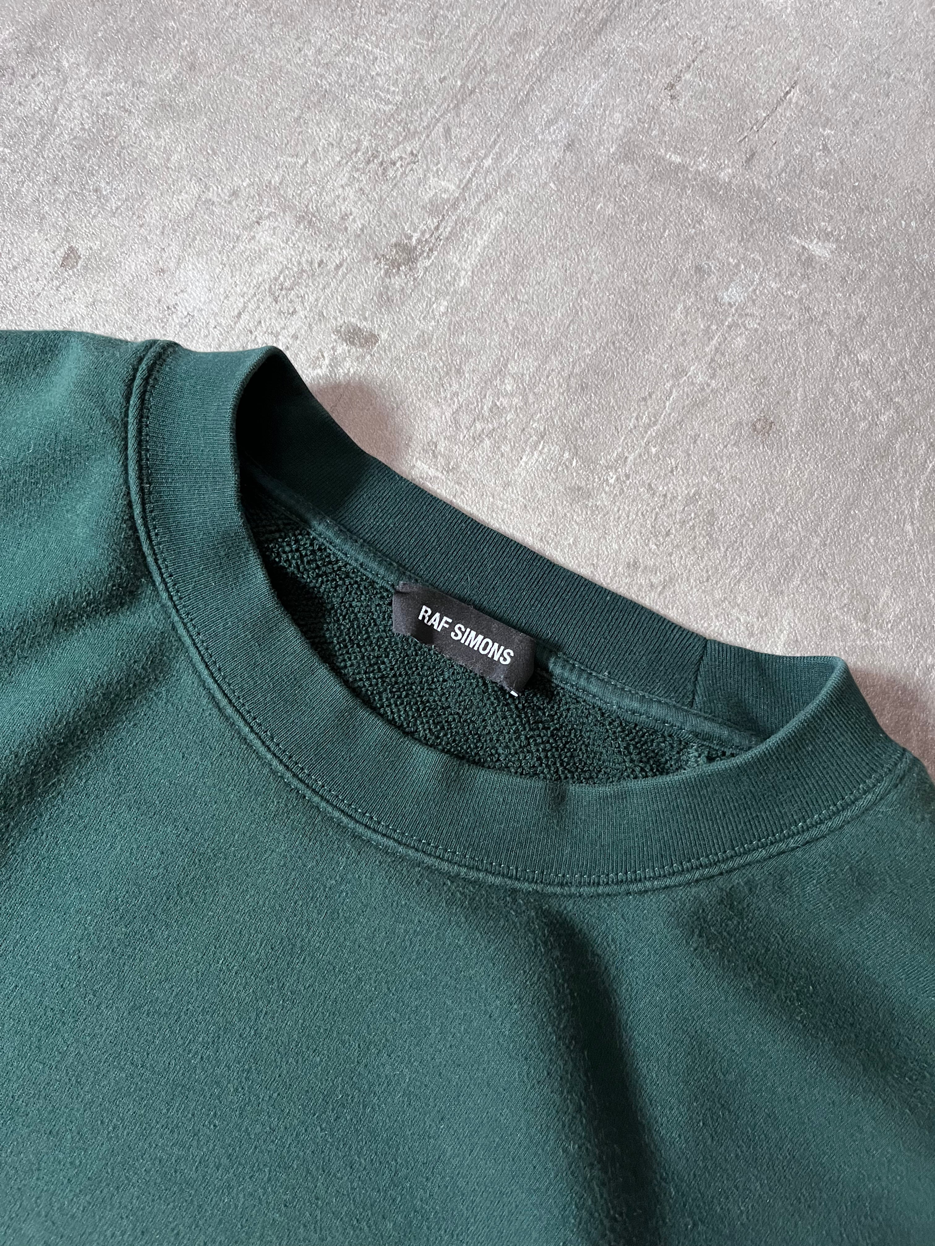 F/W 2016 Raf Simons R Patched Logo Sweatshirt Green Men - XL