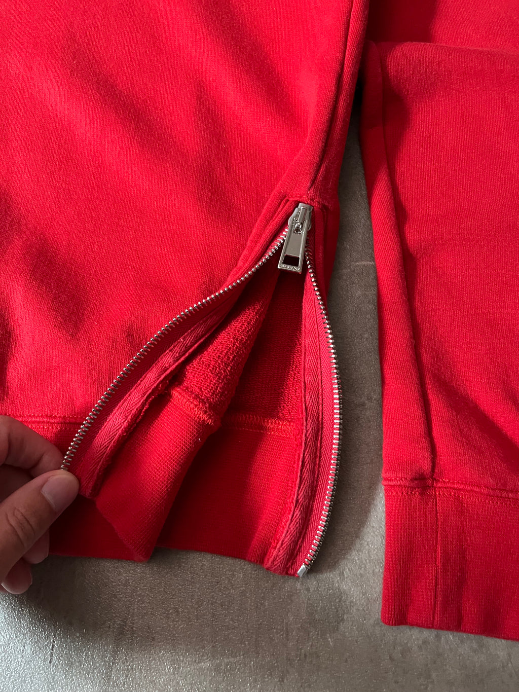 Raf Simons "To The Archives" Print Side Zip Sweatshirt Red Men - S
