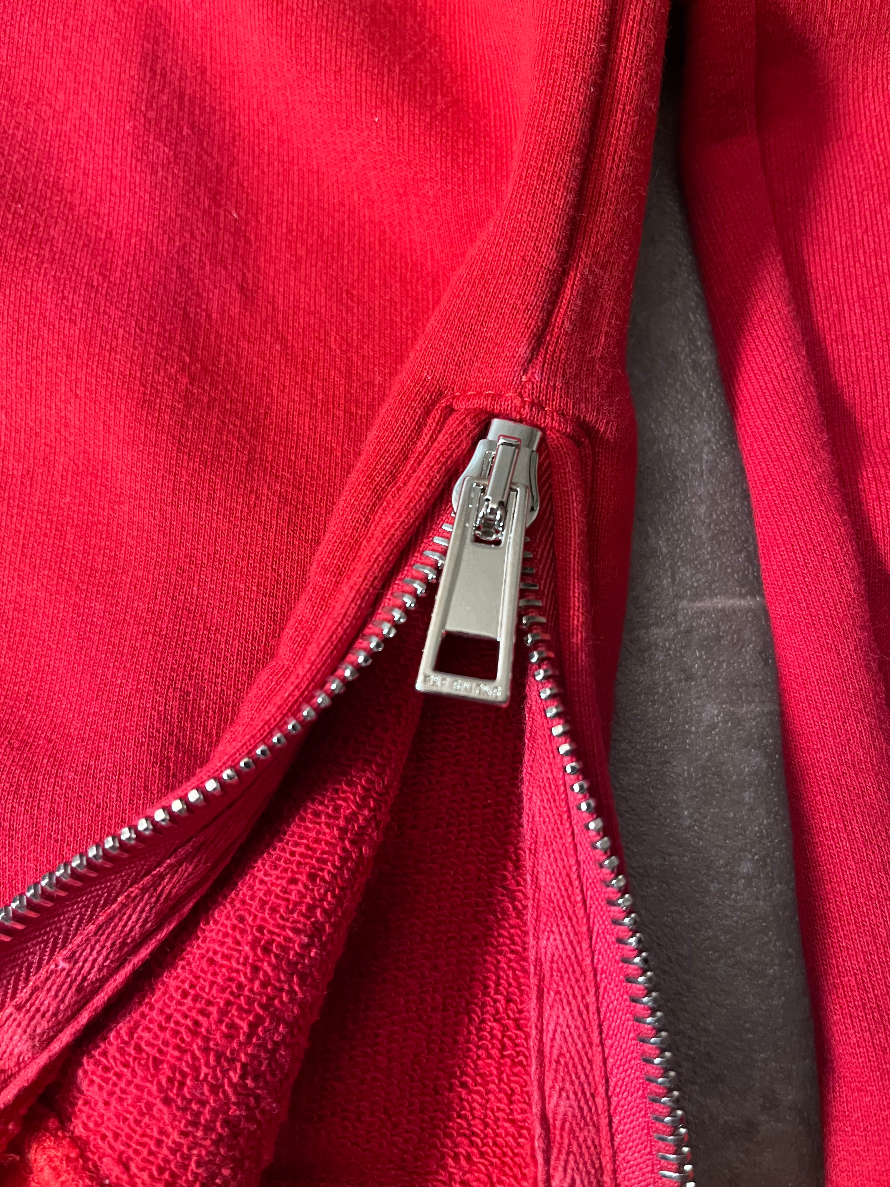 Raf Simons "To The Archives" Print Side Zip Sweatshirt Red Men - S