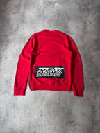Raf Simons "To The Archives" Print Side Zip Sweatshirt Red Men - S