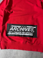 Raf Simons "To The Archives" Print Side Zip Sweatshirt Red Men - S