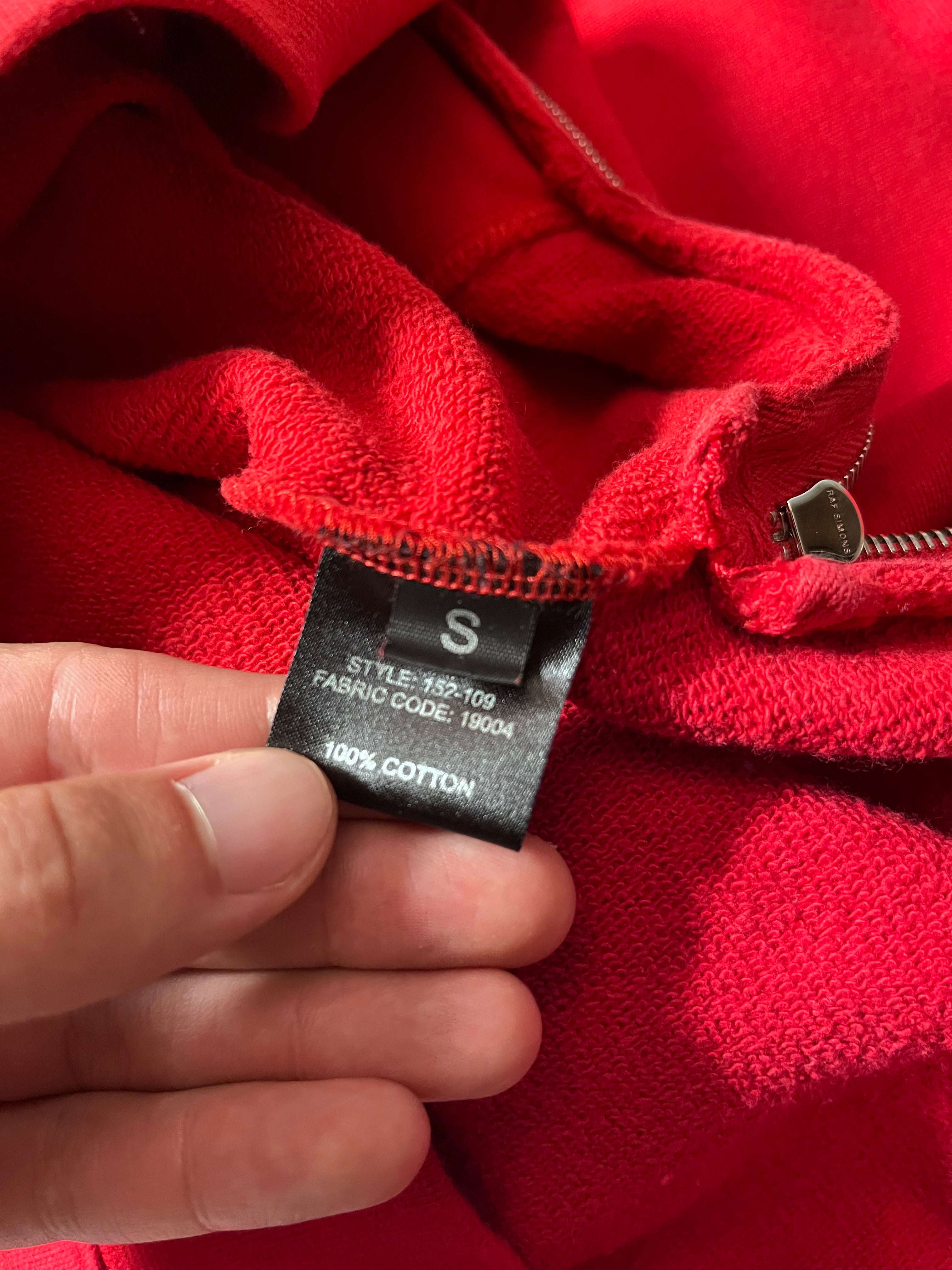 Raf Simons "To The Archives" Print Side Zip Sweatshirt Red Men - S