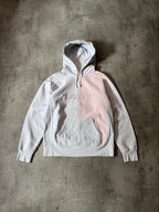 F/W 2017 Supreme Split English Logo Hoodie Pink Grey Men - M