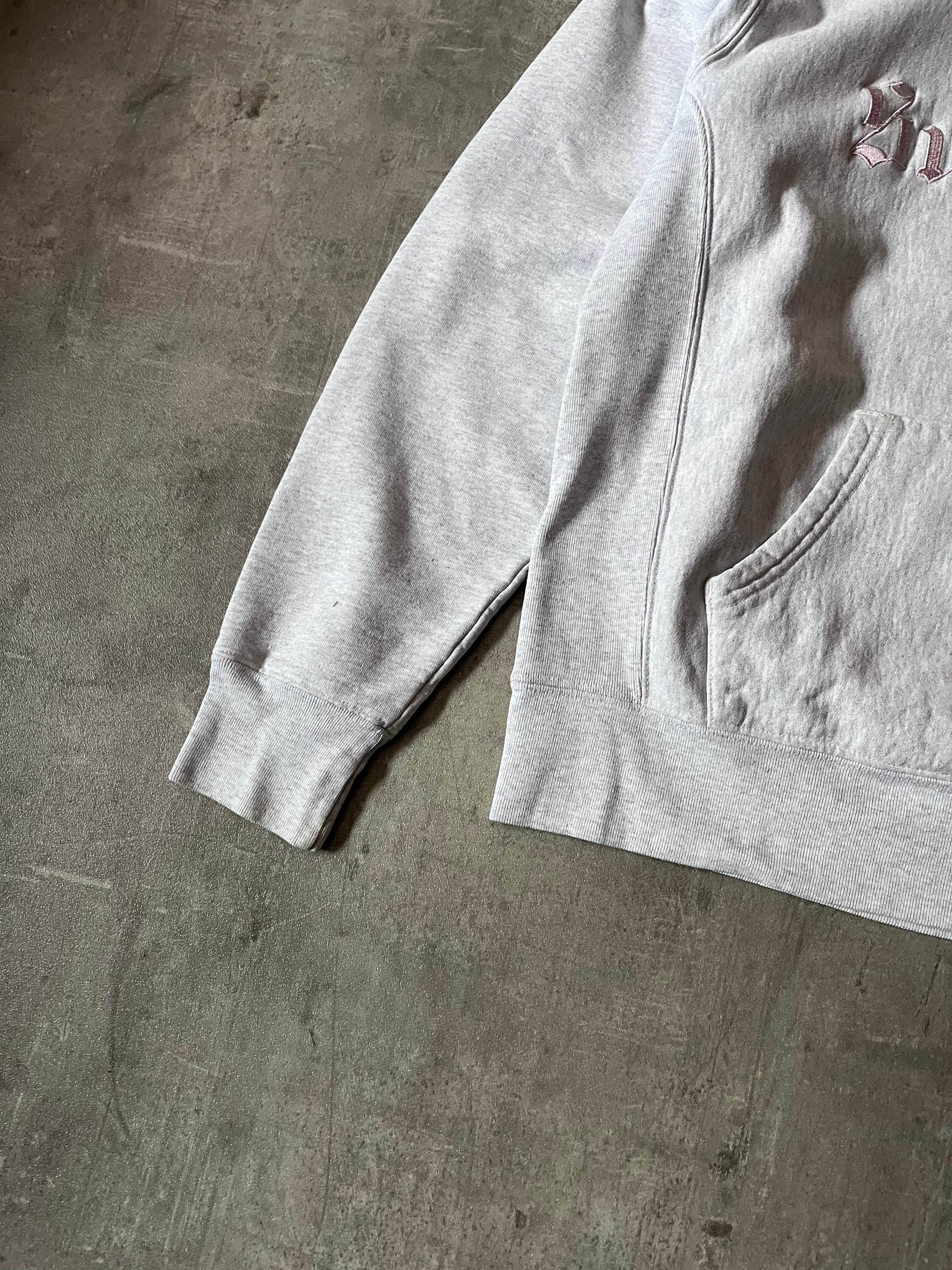 F/W 2017 Supreme Split English Logo Hoodie Pink Grey Men - M