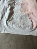 F/W 2017 Supreme Split English Logo Hoodie Pink Grey Men - M