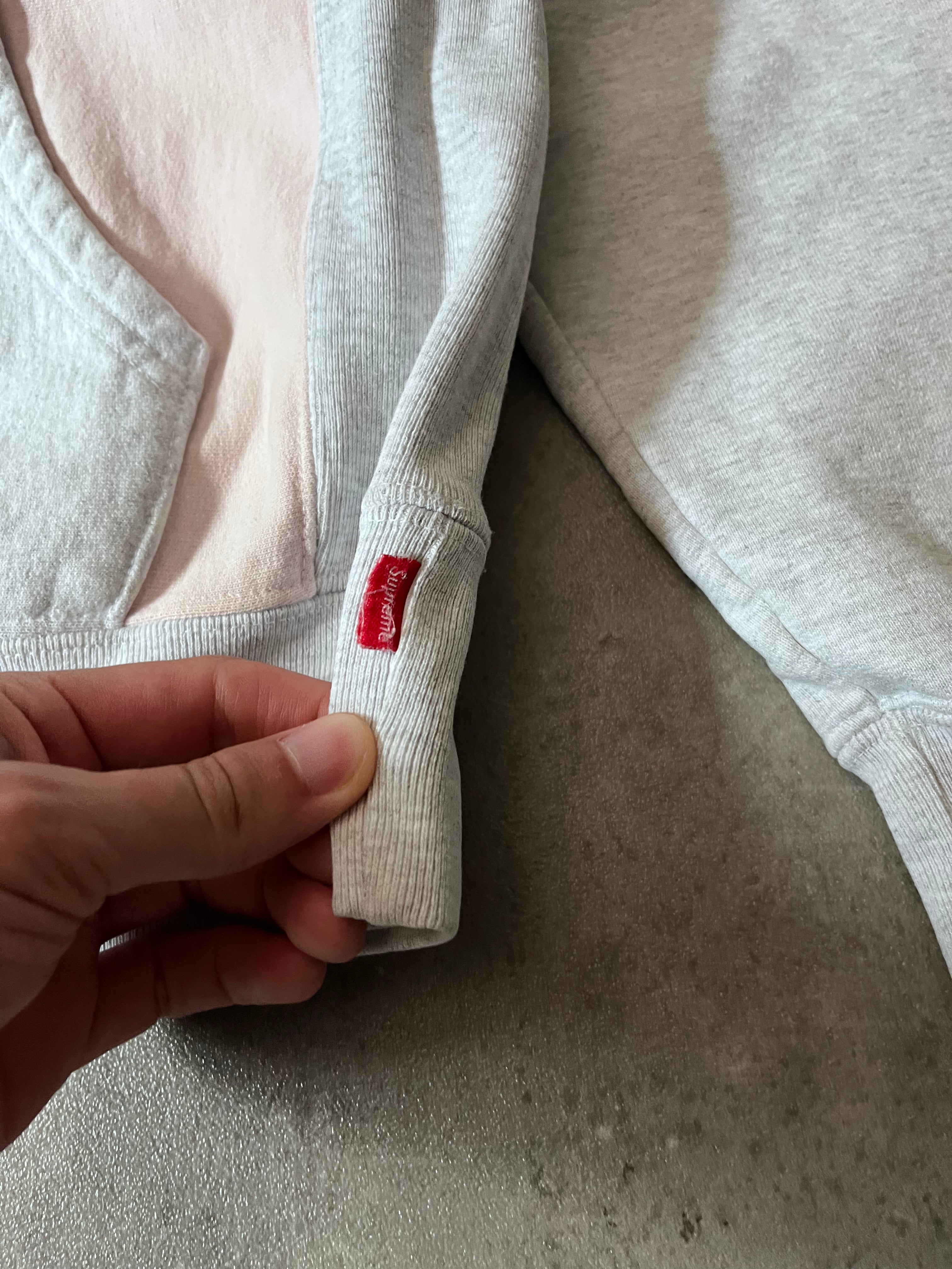F/W 2017 Supreme Split English Logo Hoodie Pink Grey Men - M
