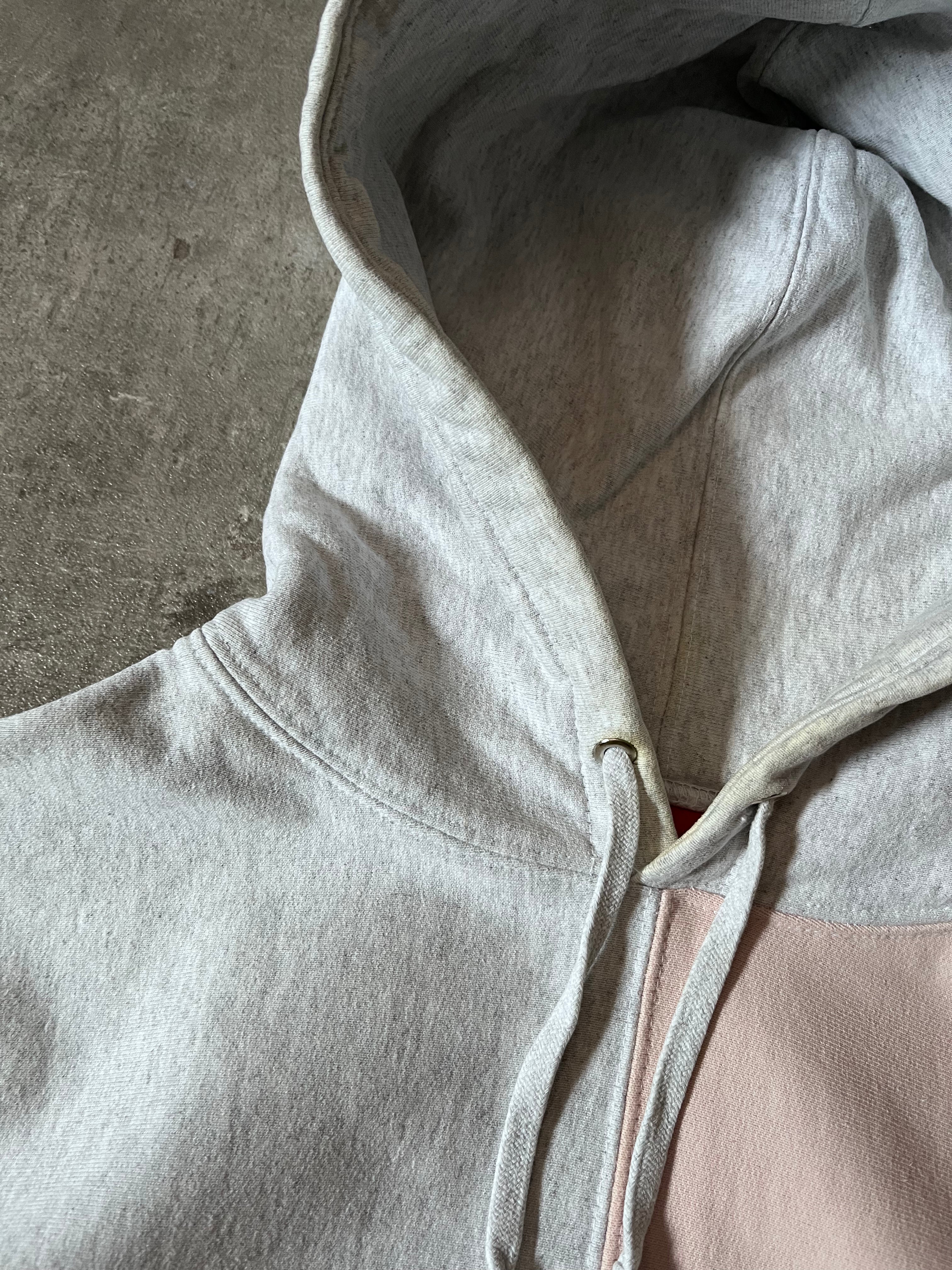 F/W 2017 Supreme Split English Logo Hoodie Pink Grey Men - M