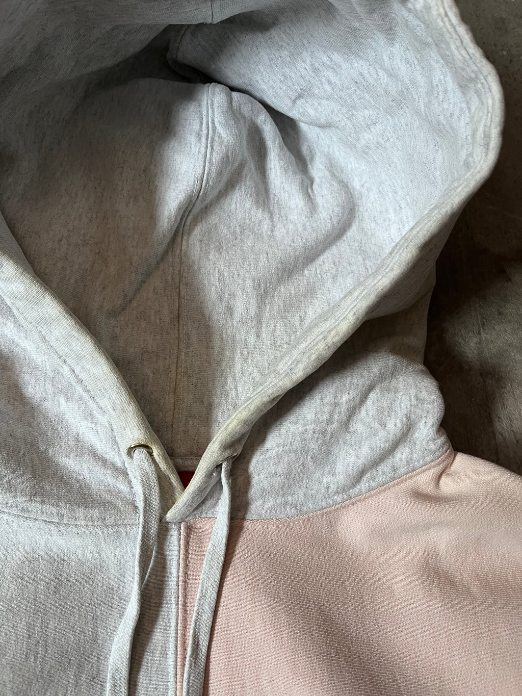 F/W 2017 Supreme Split English Logo Hoodie Pink Grey Men - M