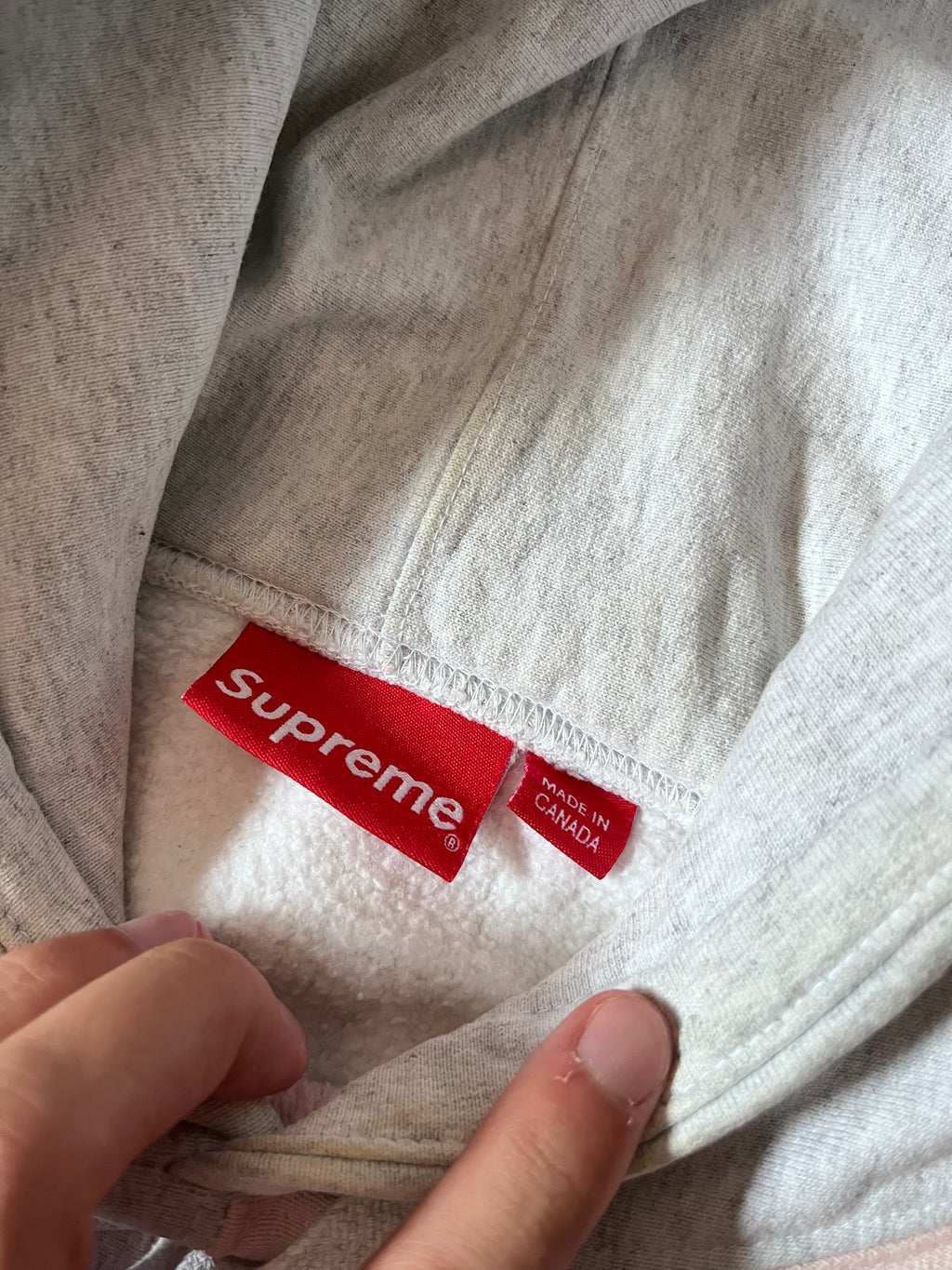 F/W 2017 Supreme Split English Logo Hoodie Pink Grey Men - M