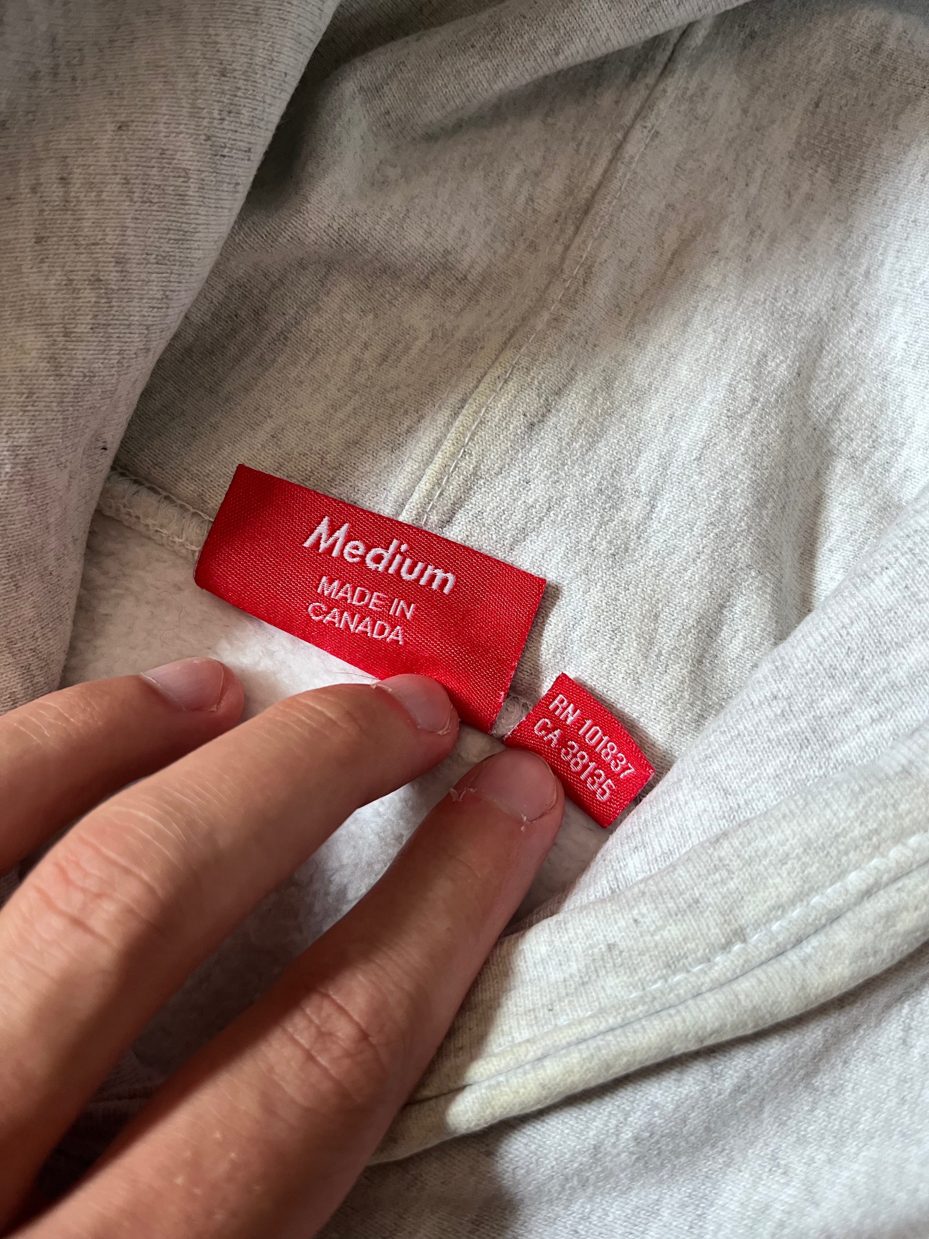 F/W 2017 Supreme Split English Logo Hoodie Pink Grey Men - M