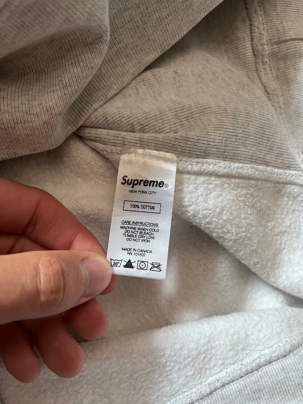 F/W 2017 Supreme Split English Logo Hoodie Pink Grey Men - M