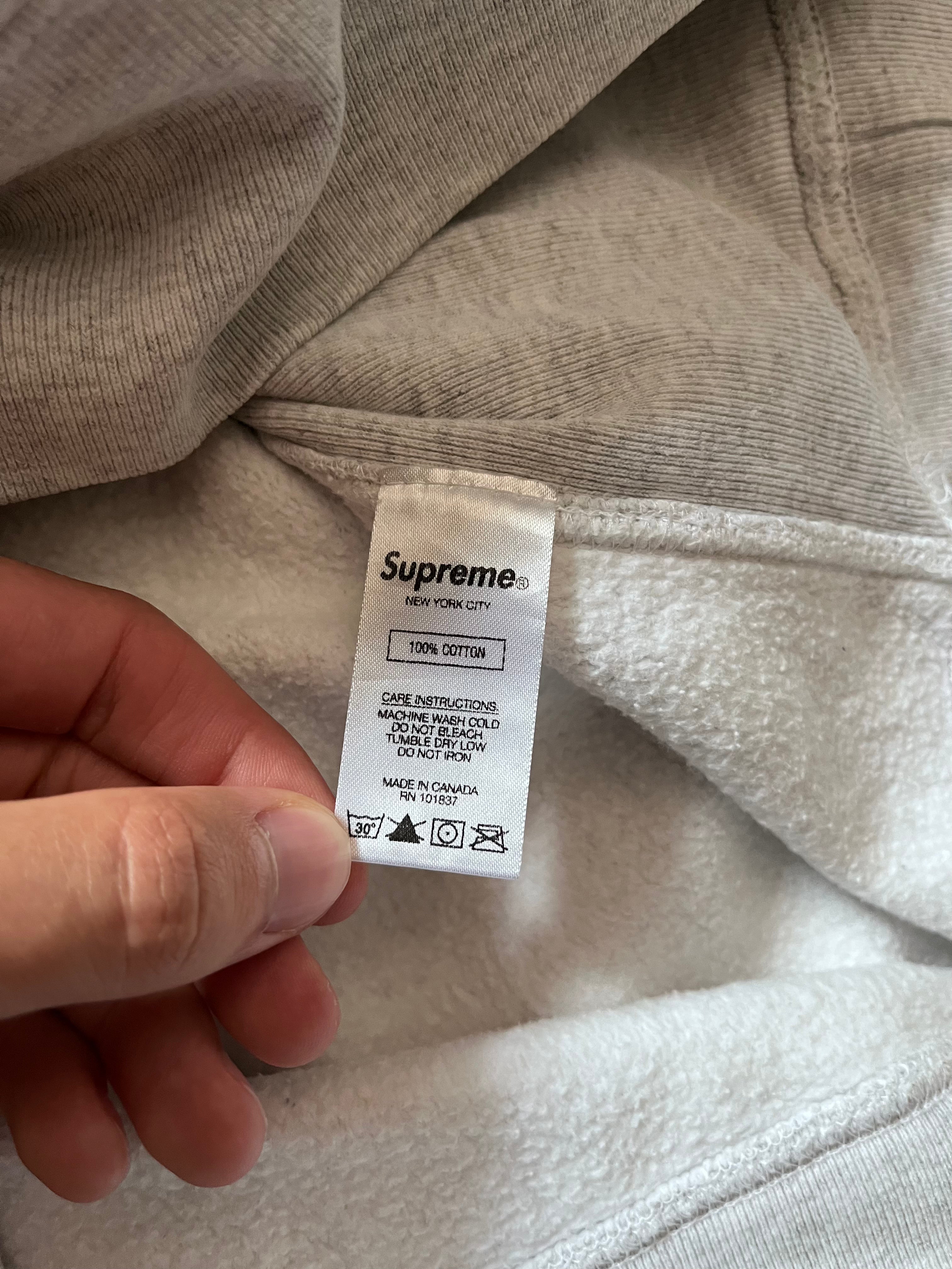 F/W 2017 Supreme Split English Logo Hoodie Pink Grey Men - M