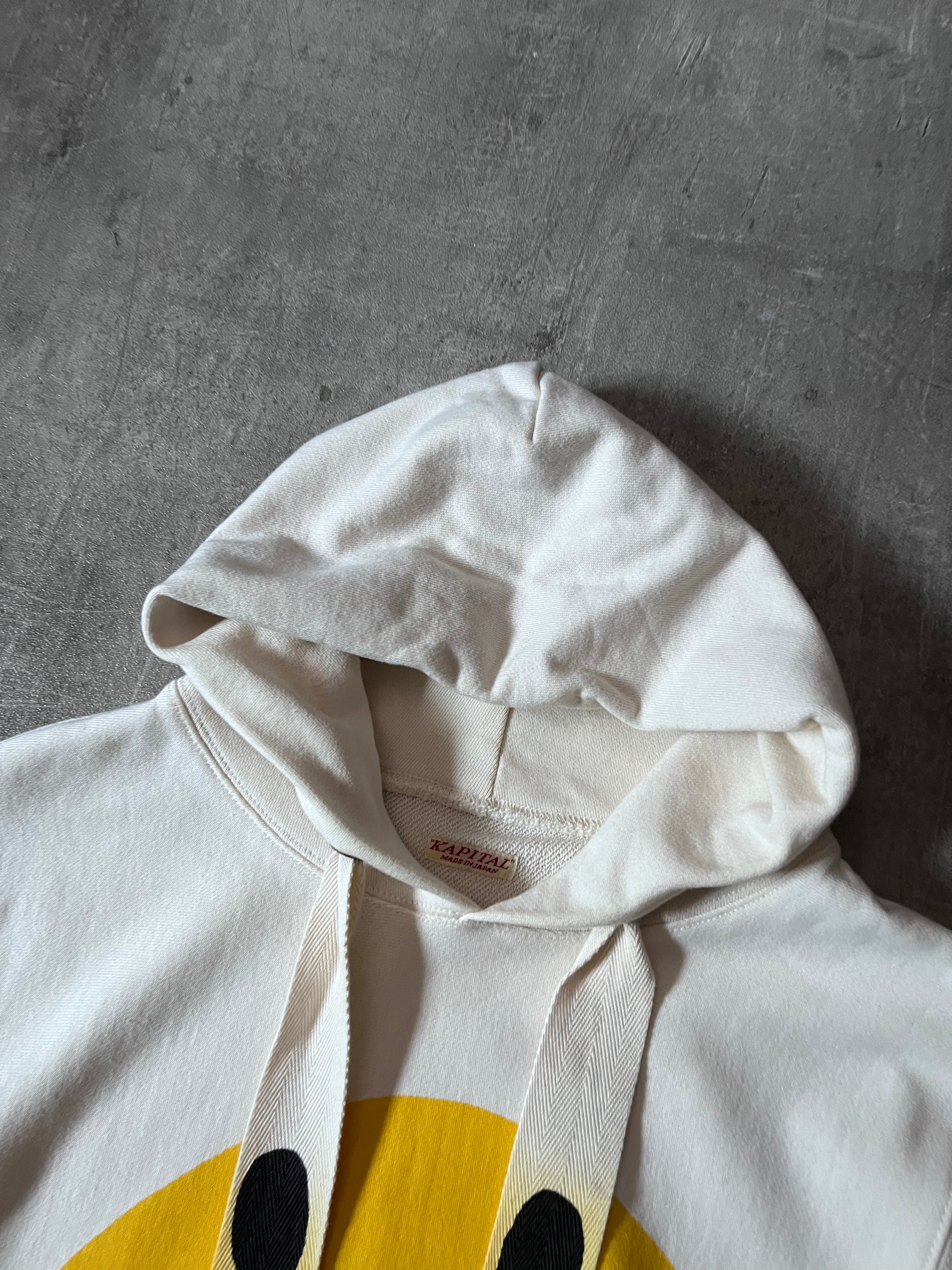 Kapital Smiley Rain Face Hoodie Beige Men - S