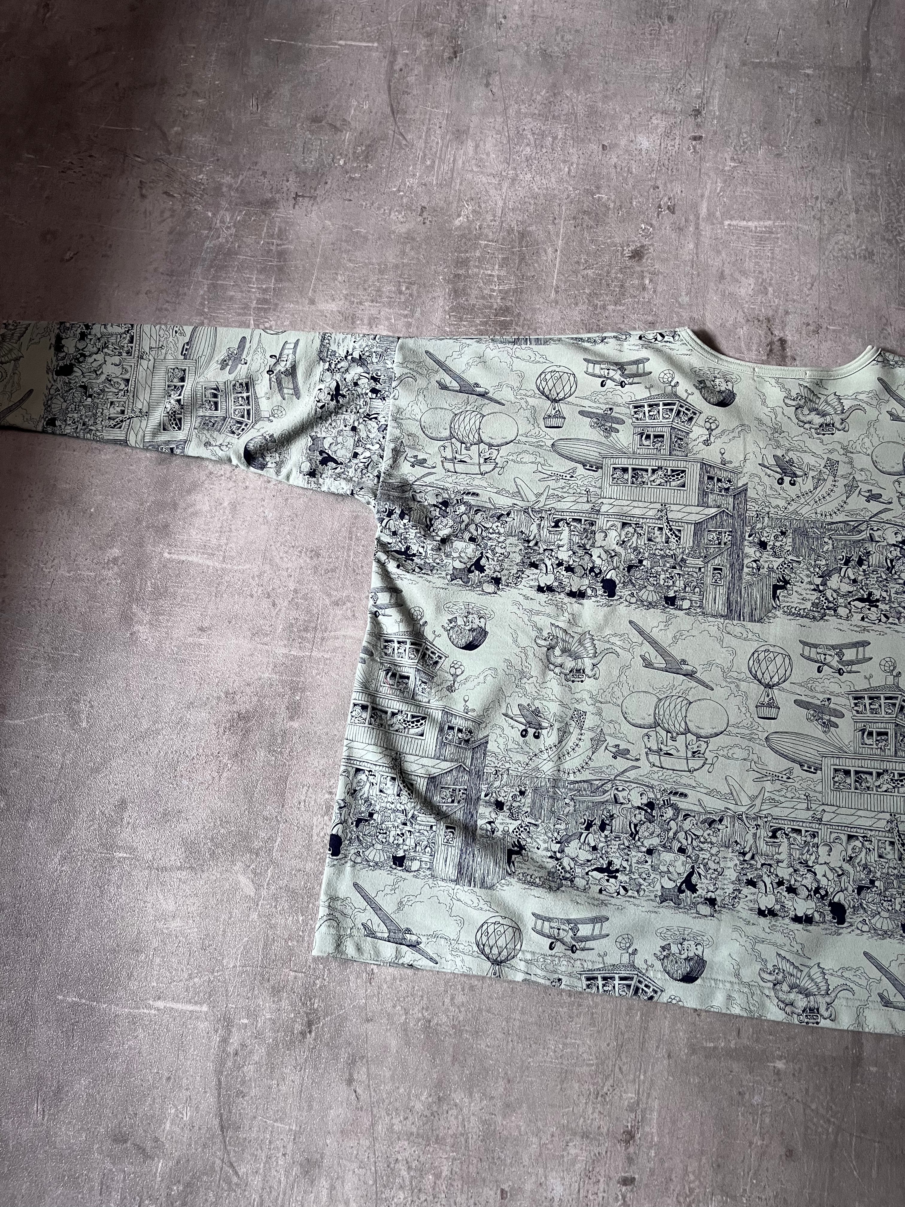 Issey Miyake Ne-Net Line Rasmus Klump Print Boxy Sweatshirt Green Women - M