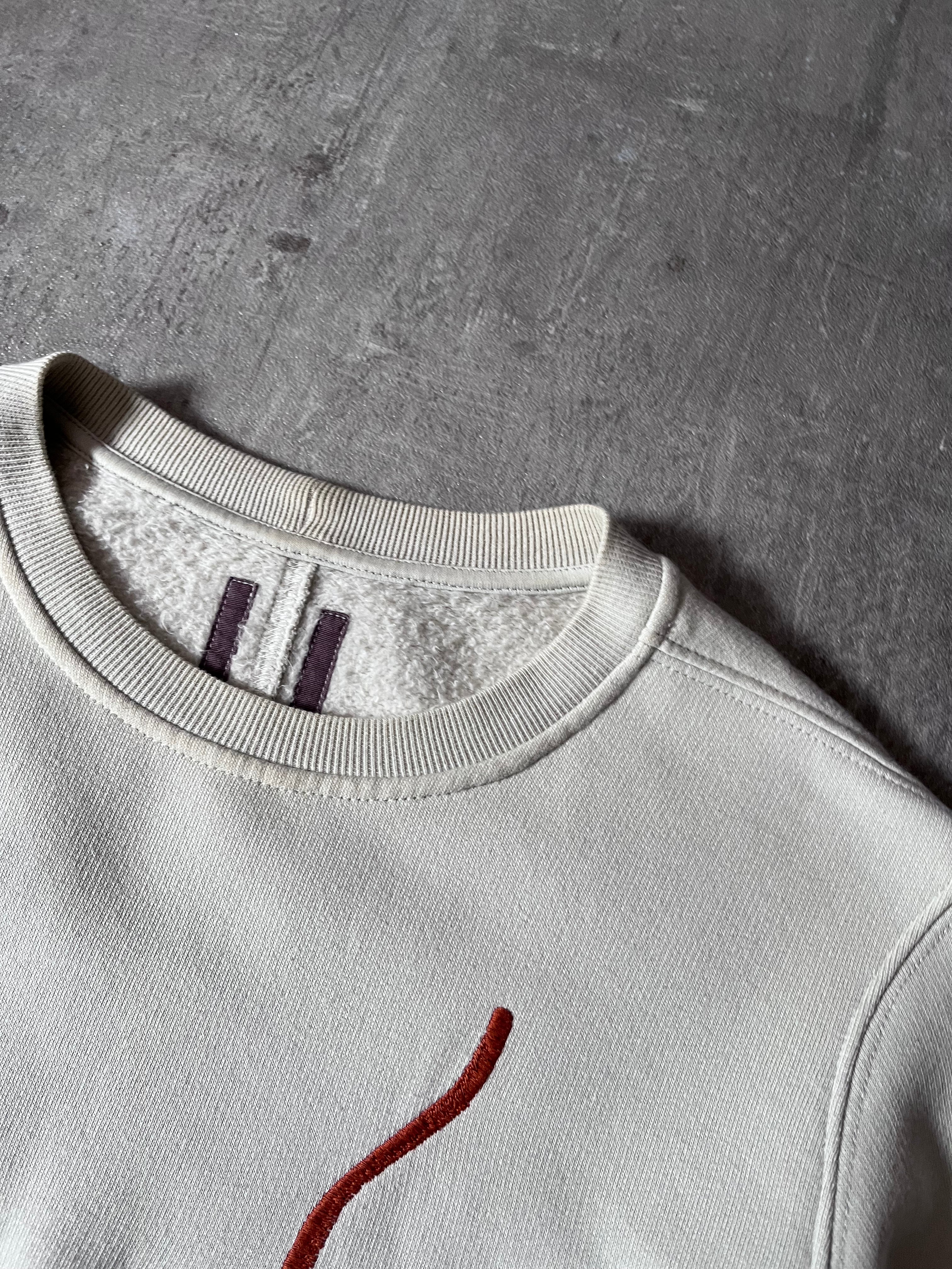 Rick Owens DRKSHDW Embroidered Logo Sweatshirt Beige Men - S