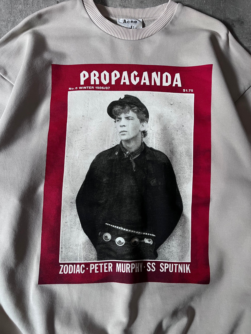 Acne Studios "Propaganda" Print Sweatshirt Beige Men - XS