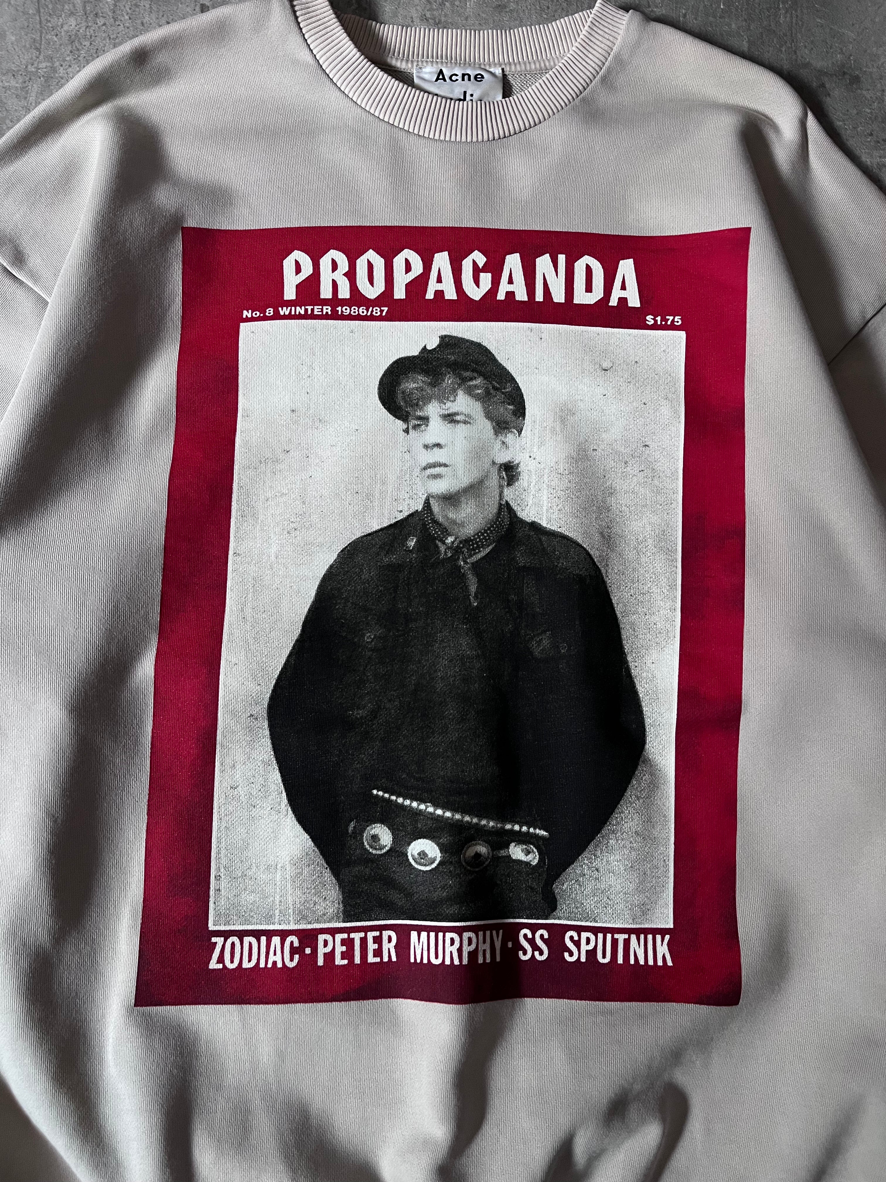 Acne Studios "Propaganda" Print Sweatshirt Beige Men - XS