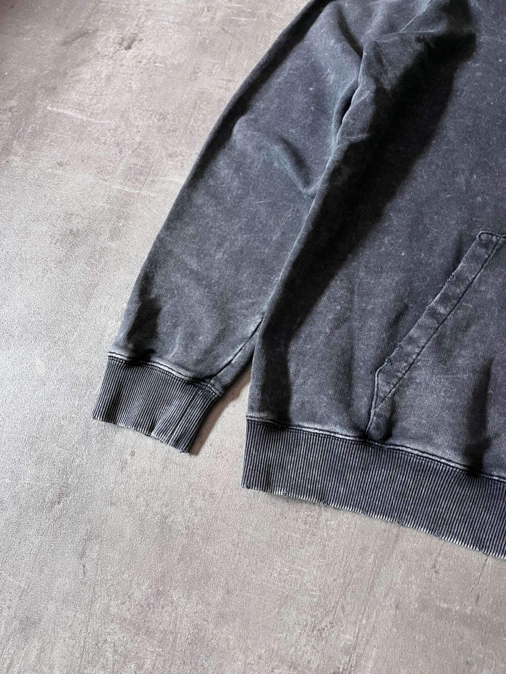 Saint Laurent Paris Acid Wash Front Logo Hoodie Grey Men - M