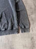 Saint Laurent Paris Acid Wash Front Logo Hoodie Grey Men - M
