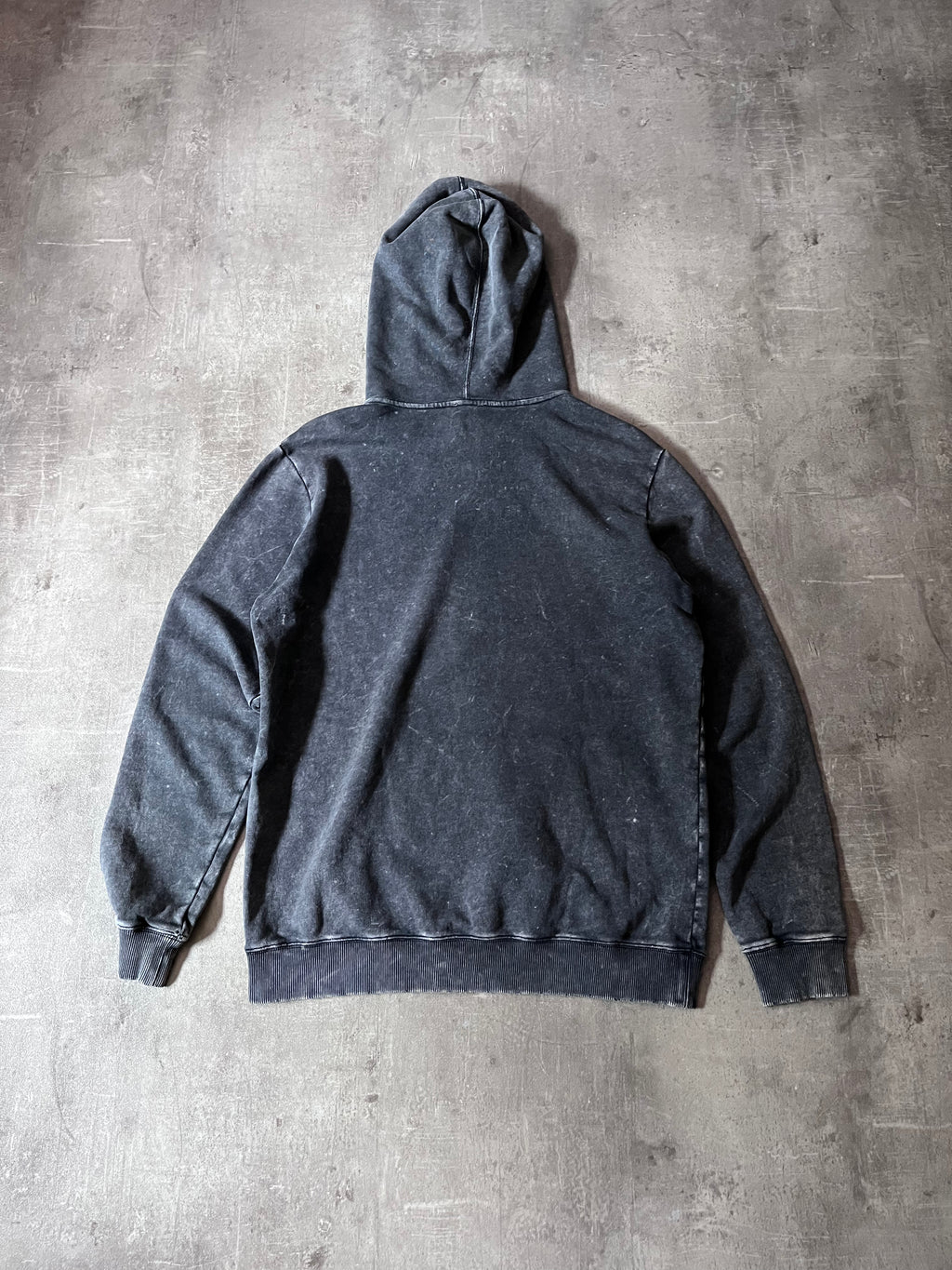 Saint Laurent Paris Acid Wash Front Logo Hoodie Grey Men - M