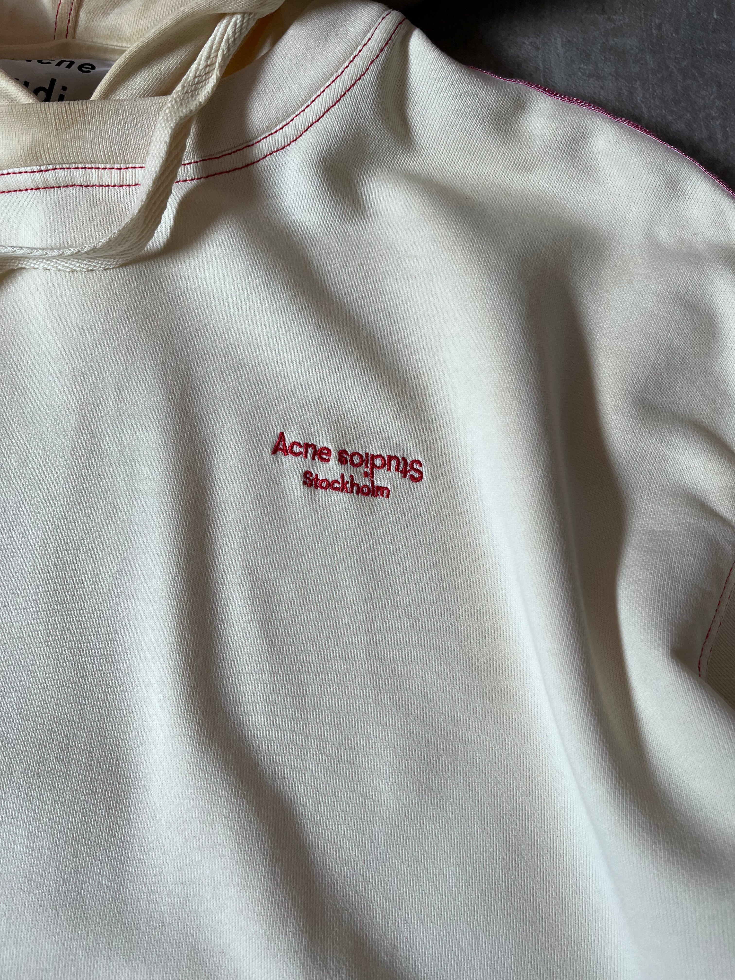 Acne Studios Small Logo Hoodie Cream/Beige Men - XS