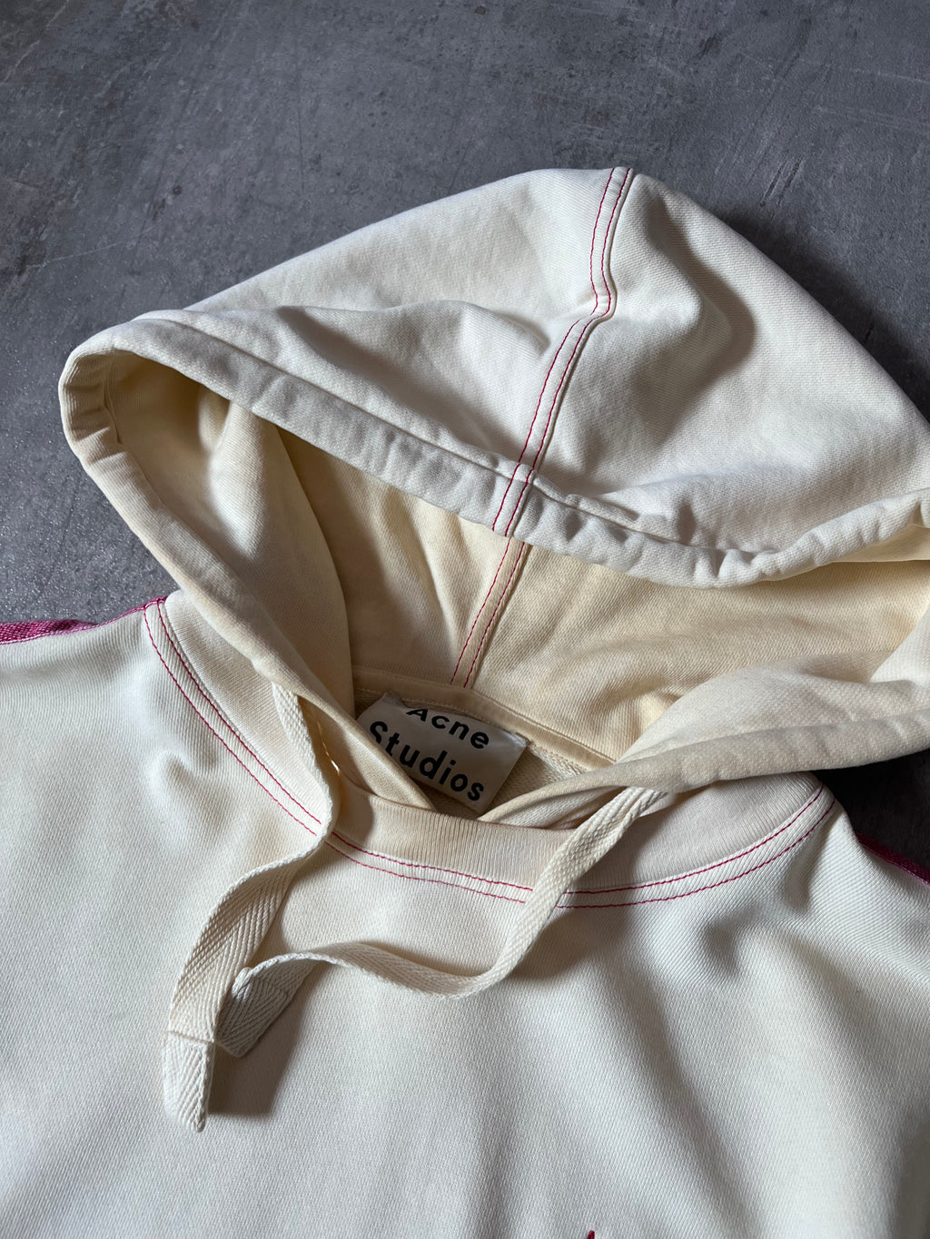 Acne Studios Small Logo Hoodie Cream/Beige Men - XS