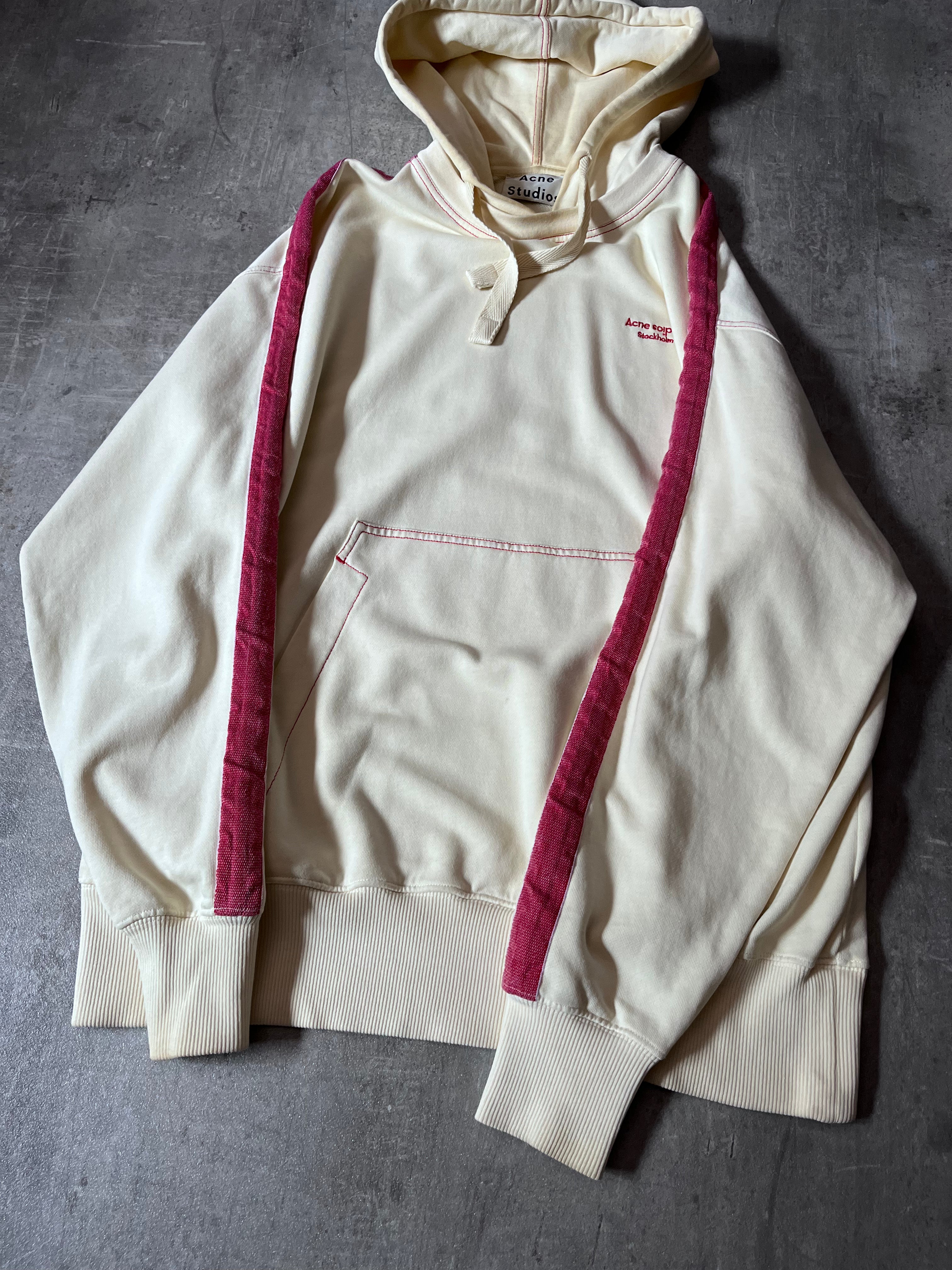 Acne Studios Small Logo Hoodie Cream/Beige Men - XS