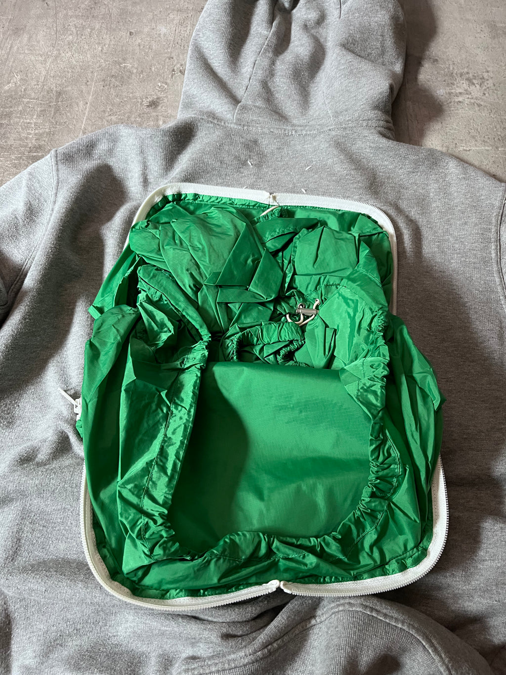 S/S 2018 Maison Margiela "Atelier" Print 2 in 1 Hoodie Jacket Grey Green Men - M