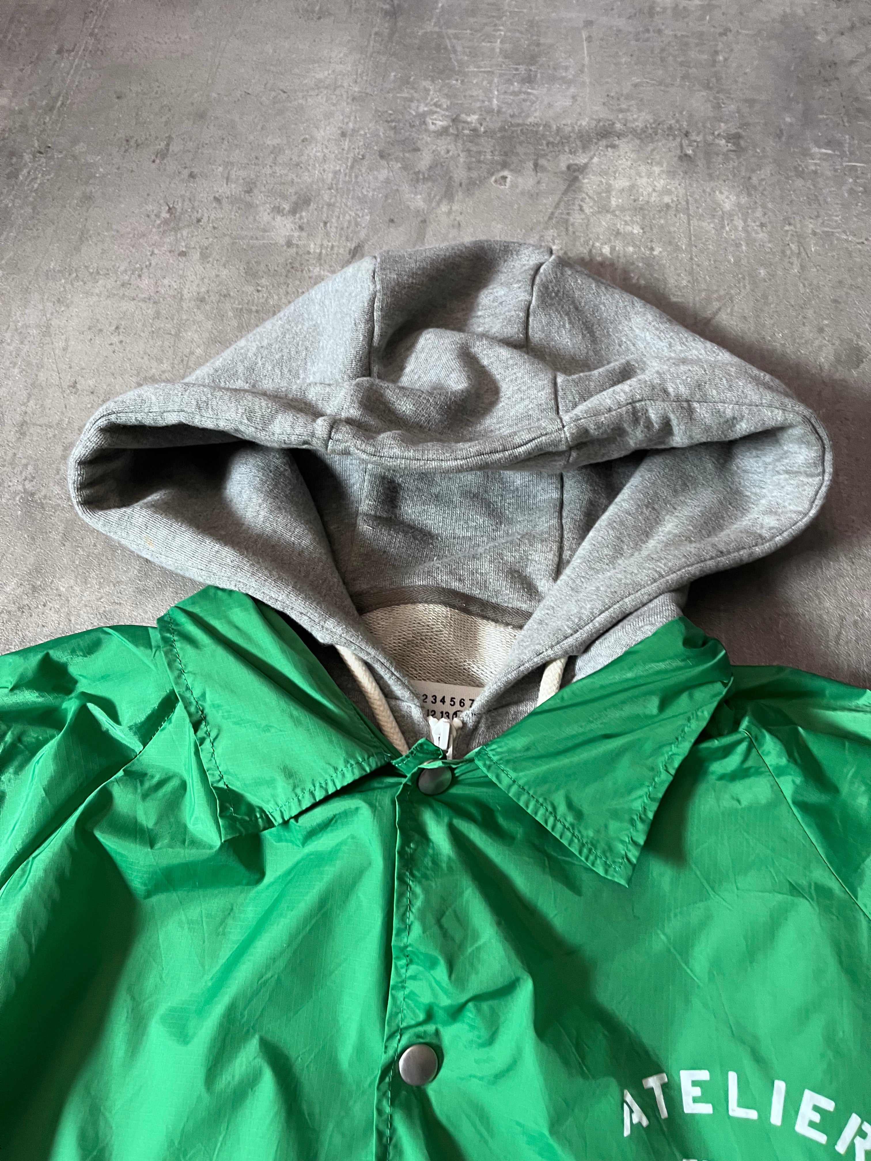 S/S 2018 Maison Margiela "Atelier" Print 2 in 1 Hoodie Jacket Grey Green Men - M