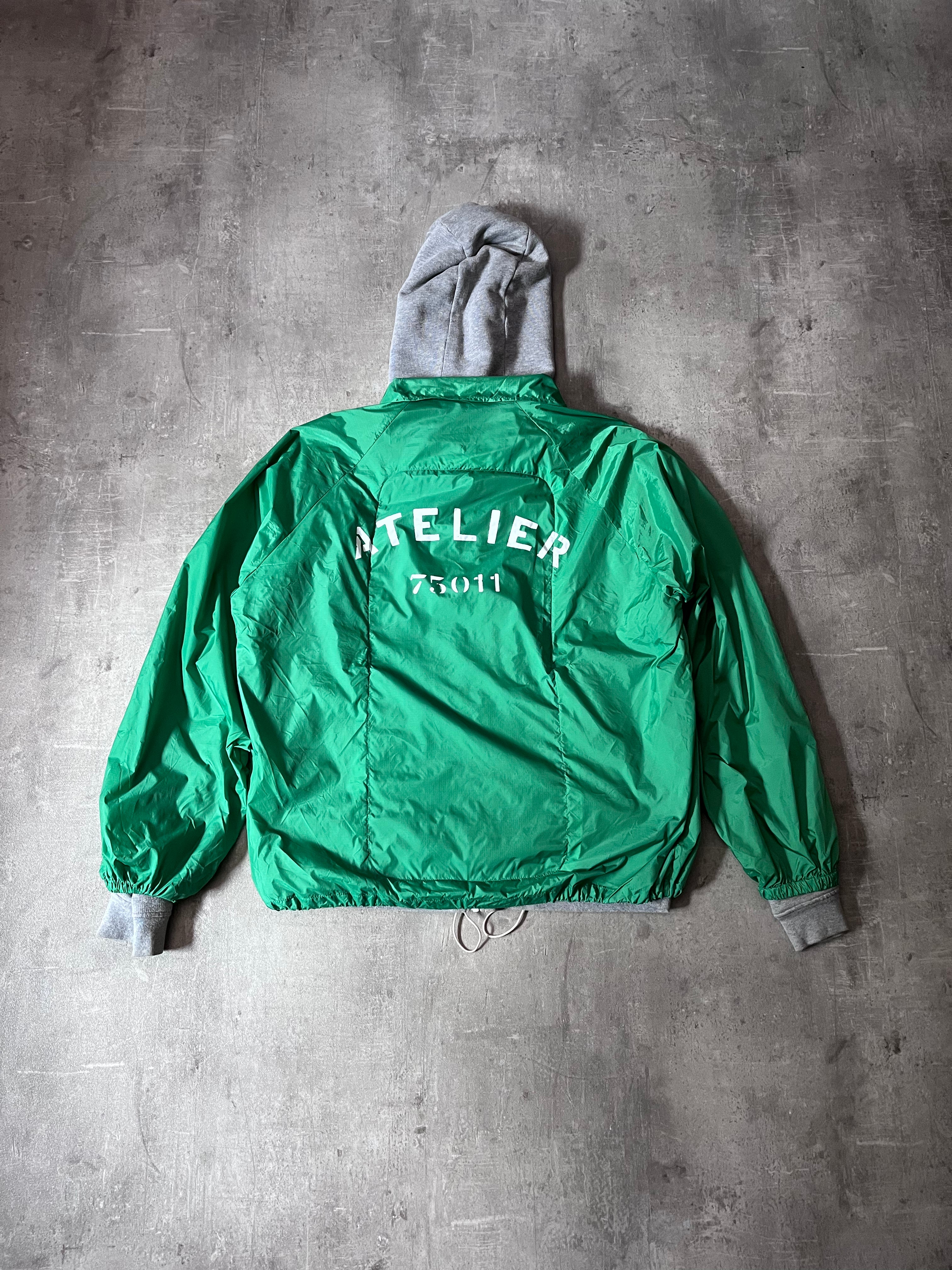 S/S 2018 Maison Margiela "Atelier" Print 2 in 1 Hoodie Jacket Grey Green Men - M