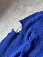 F/W 2021 Balenciaga Political Campaign Distressed Sweter Blue Grey - S