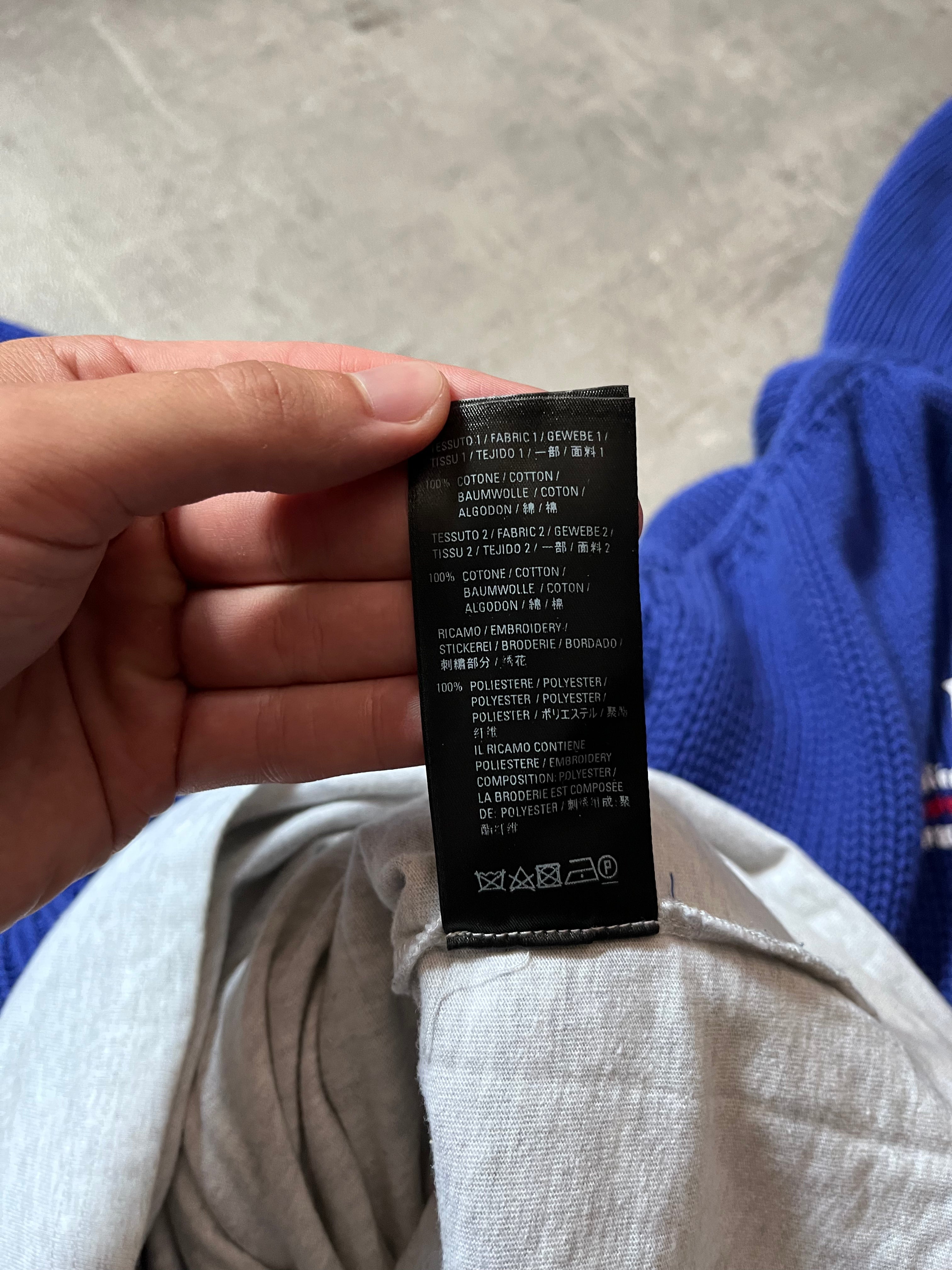 F/W 2021 Balenciaga Political Campaign Distressed Sweter Blue Grey - S