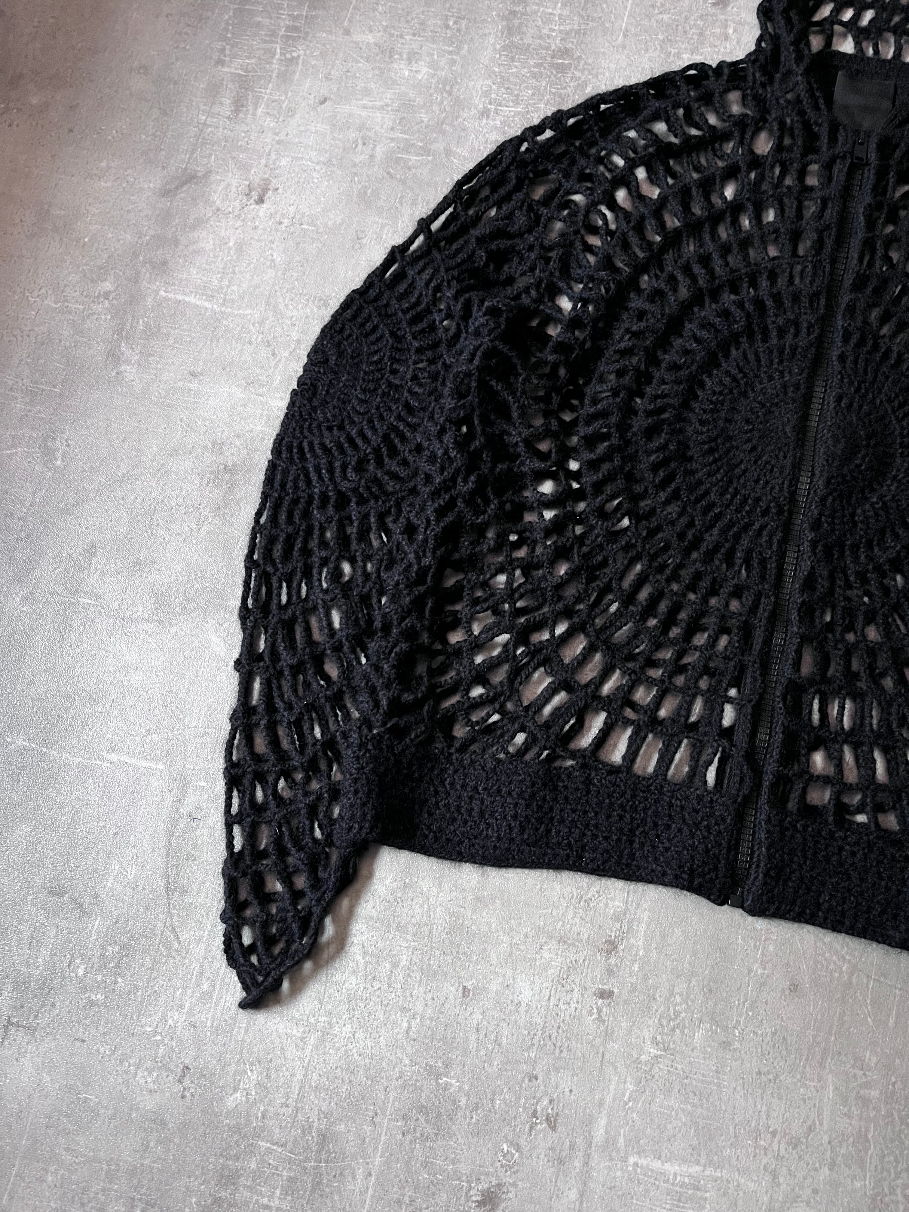 Givenchy Spider Web Wool Zip Hoodie Black Men - L
