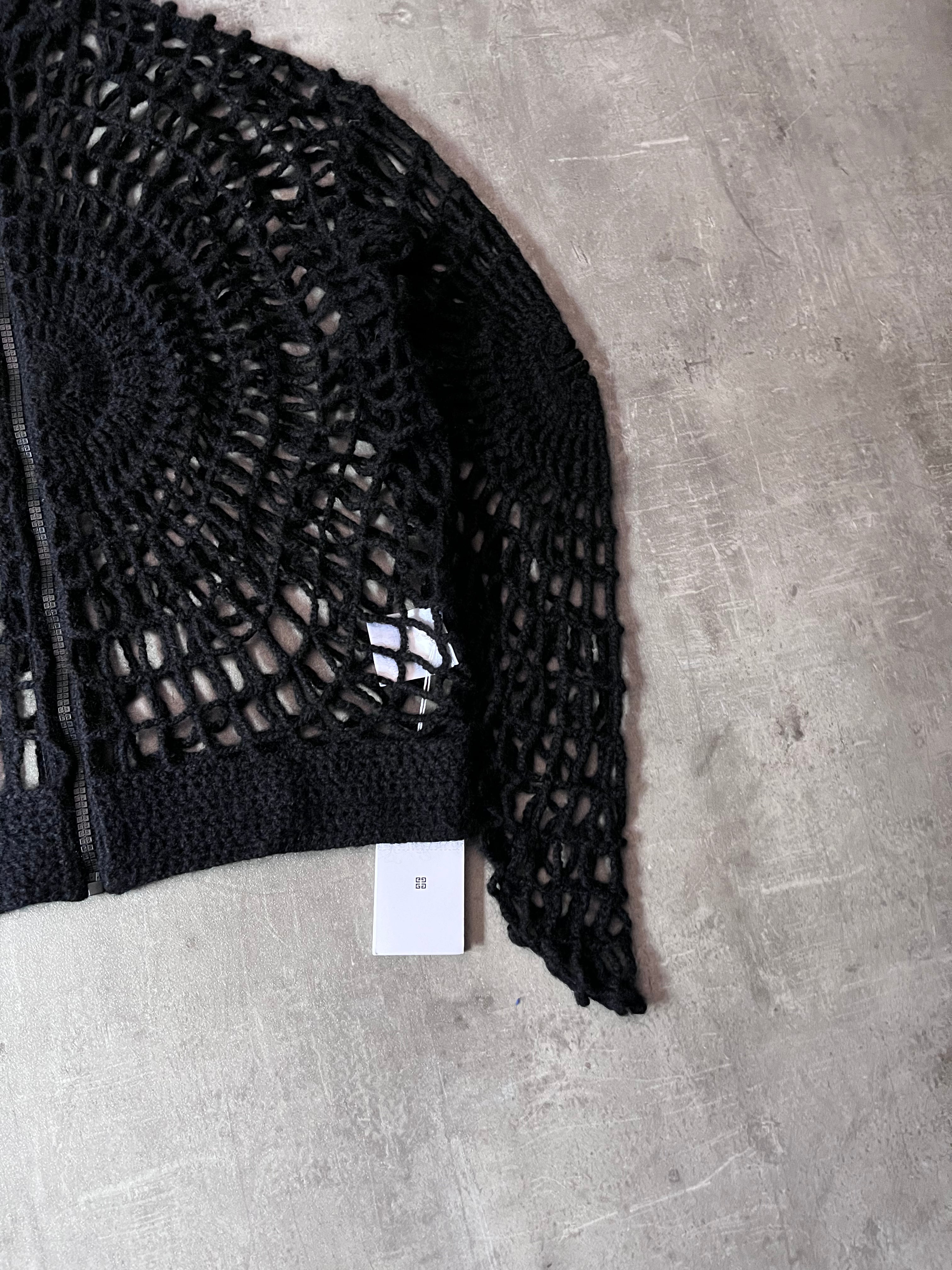 Givenchy Spider Web Wool Zip Hoodie Black Men - L
